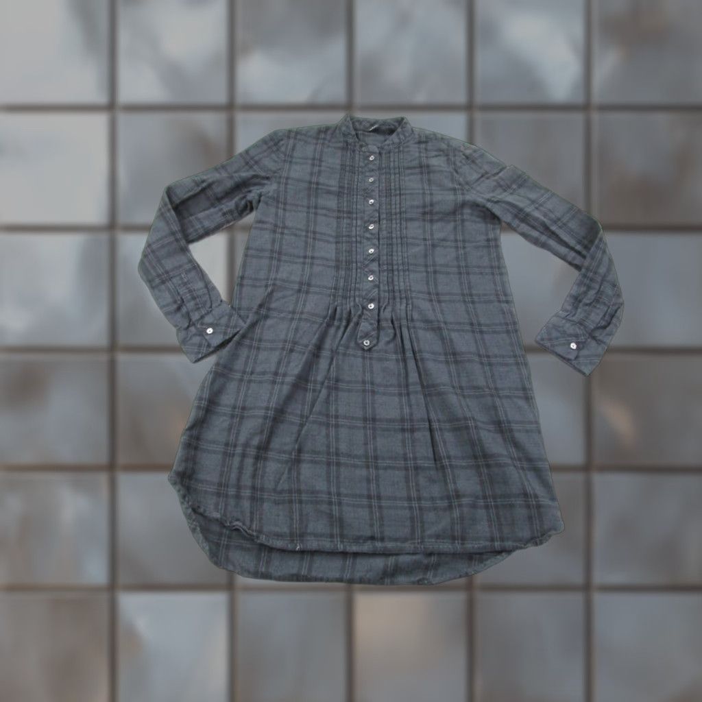 Zara Zara Shirt Dress Womens XS Gray Black Flannel Plaid Indie Western Gothic Punk Shirt Dress Womens XS Gray Size XS / US 0-2 / IT 36-38 - 1 Thumbnail
