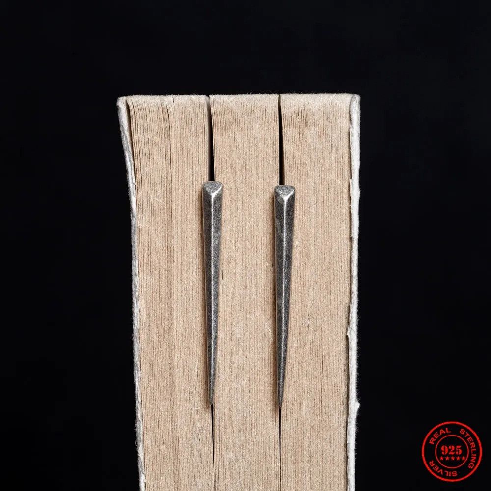 Jewelry Geometric Spikes Stud Earrings 925 Sterling Ear Studs Charms Size ONE SIZE - 2 Thumbnail