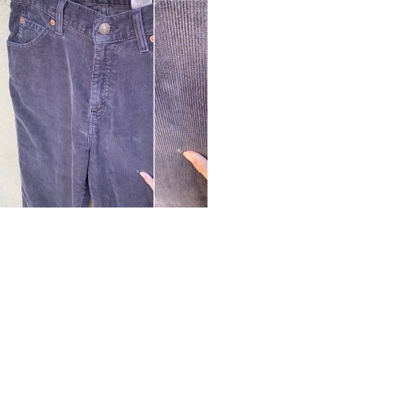 Levi's VINTAGE Levi's 917 Boot Cut Corduroy Pants Made In USA 11 JR M 30” Gray Jeans, White Tab, Zipper Fly, 1990s, Mens Girls Boys Size 32" / US 10 / IT 46 - 9 Thumbnail