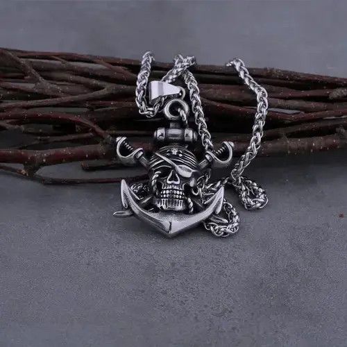 Vintage Vintage Nordic Pirate Double Swords Necklace Size ONE SIZE - 2 Thumbnail