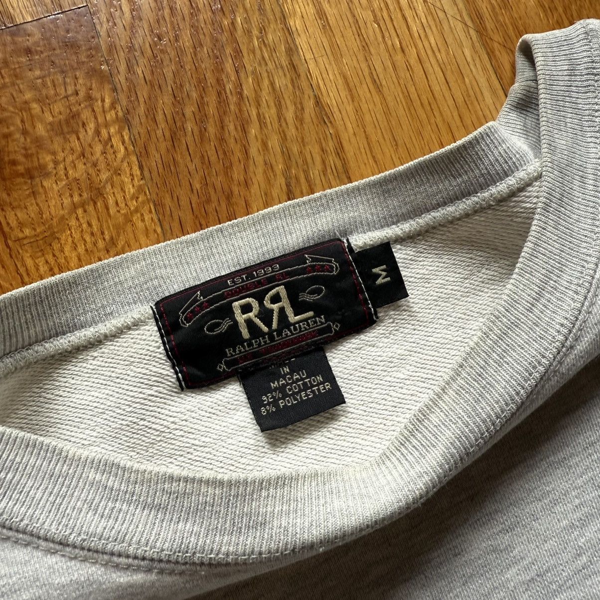 RRL Ralph Lauren RARE RRL Logo Crewneck Sweatshirt Grey Size M Size US M / EU 48-50 / 2 - 3 Thumbnail