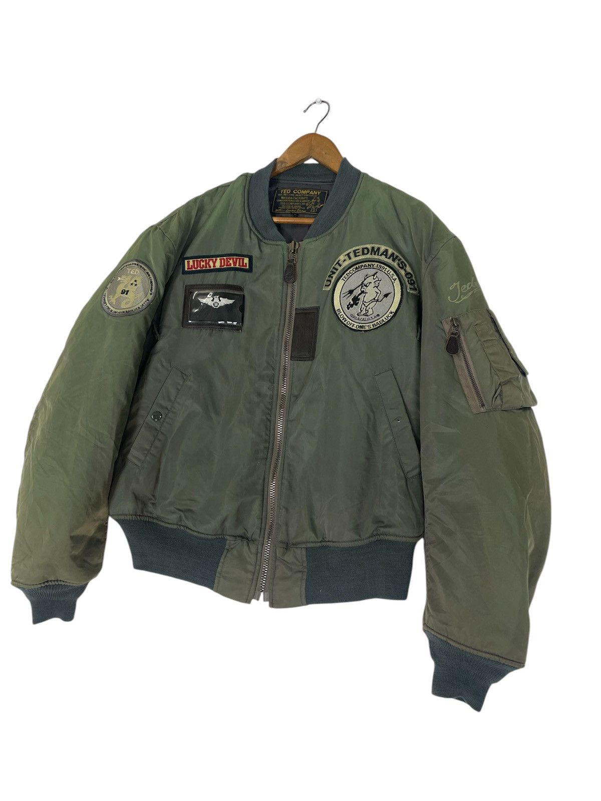 TEDMAN LUCKY DEVIL MA-1 TED COMPANY BOMBER MILITARY JACKET