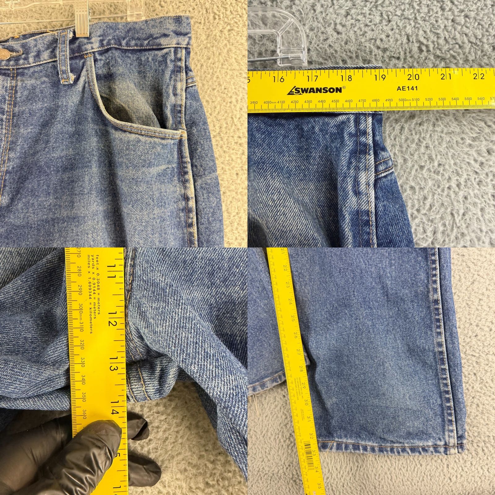 Denime Bulwark Jeans Mens 38 Blue Denim 100% Cotton Straight Leg Workwear Pants Regular Rise USA Logo City Size US 38 / EU 54 - 8 Thumbnail