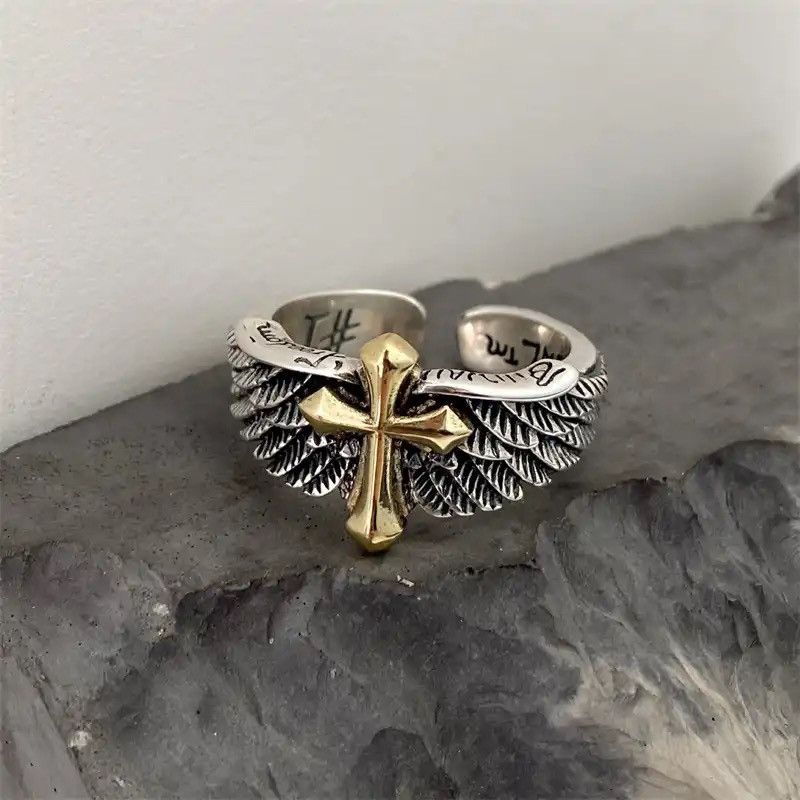 Jewelry × Vintage Exquisite Relief Cross Ring Size ONE SIZE - 1 Thumbnail