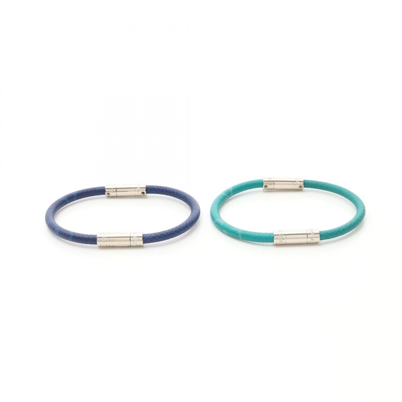 Louis Vuitton Louis Vuitton Taigarama Brasserie Neosplit Set Of 2 Bracelet Leather Blue Green Size ONE SIZE - 1 Thumbnail