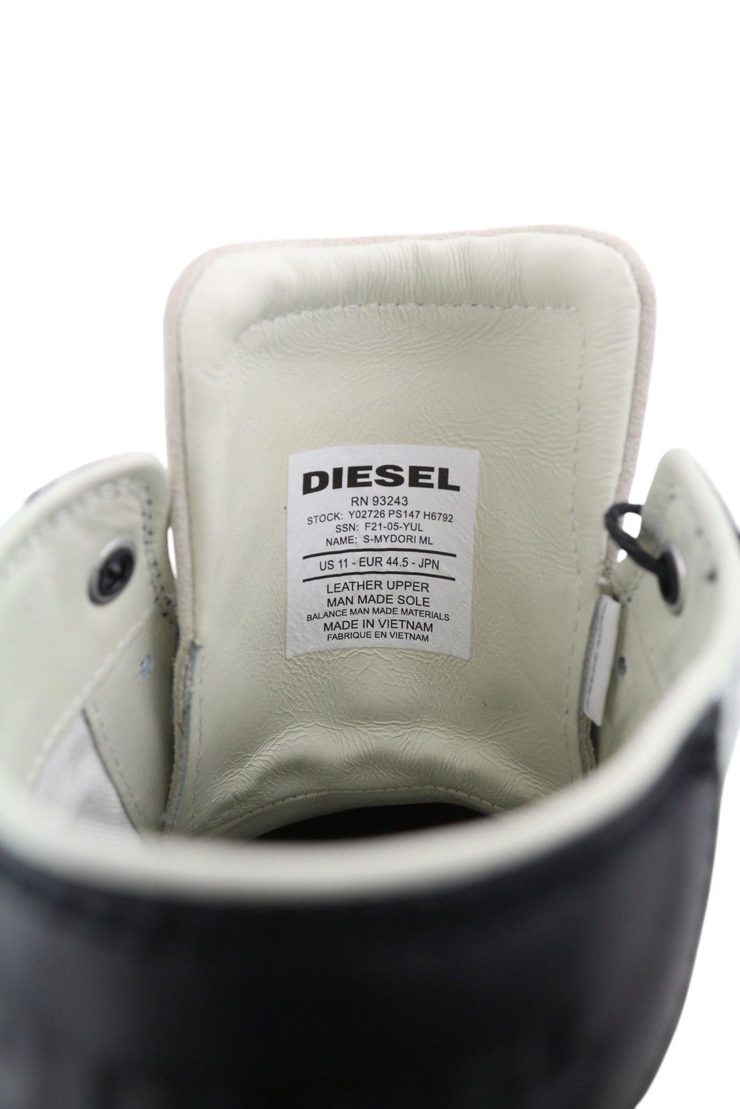 Diesel S-MYDORI ML EU44.5 White Leather High Top 41092 Size US 11.5 / EU 44-45 - 11 Thumbnail
