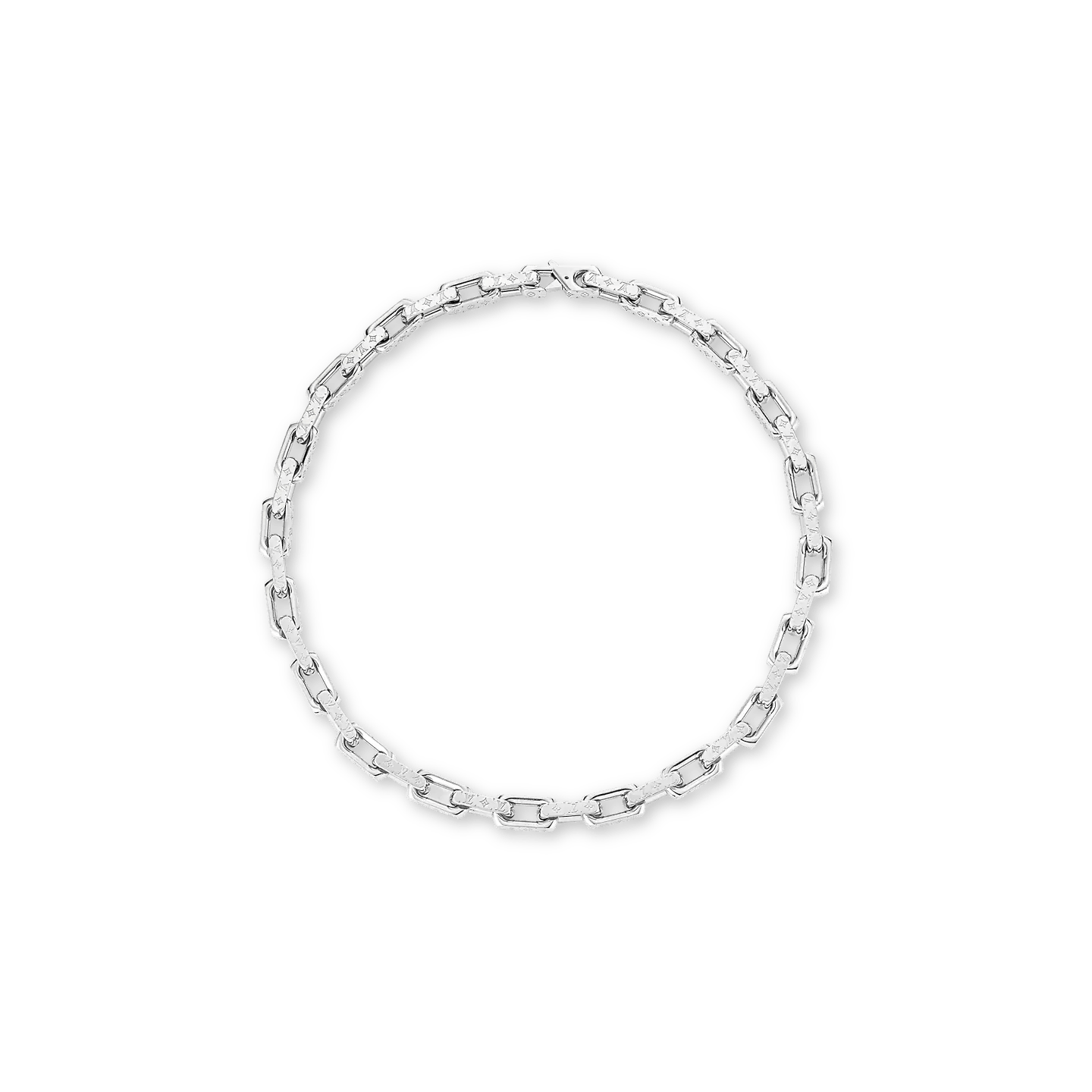 Jewelry x Louis Vuitton Necklace Chain Monogram Silver Lv Logo M00307, Men's