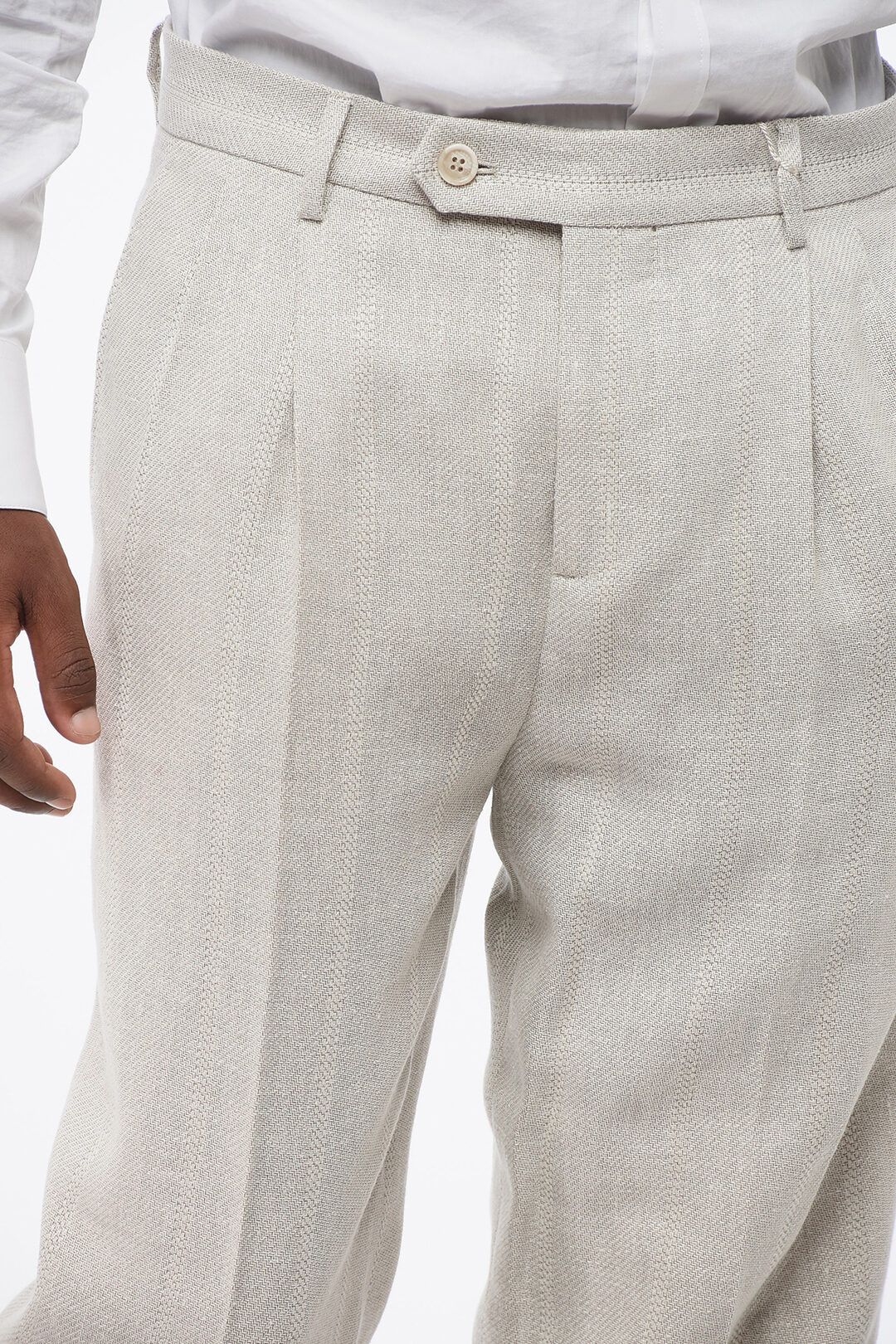 Brunello Cucinelli og1mm0825 Double-pleated Linen Blend Pant in Grey Size US 44 / EU 60 - 2 Thumbnail