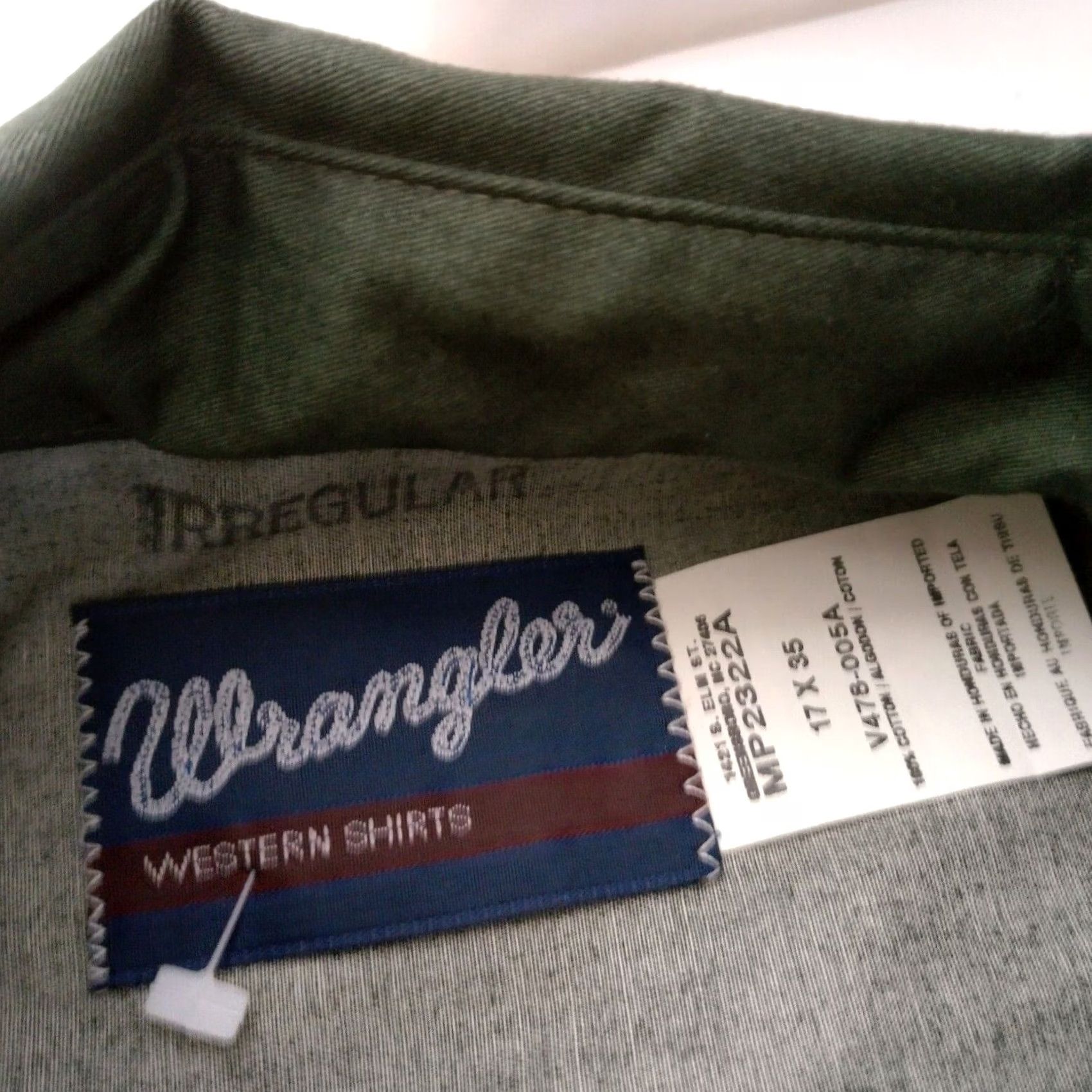 Wrangler VINTAGE Wrangler Western Shirt 17x35 Button Long Sleeve Green Irregular Size US XL / EU 56 / 4 - 4 Thumbnail