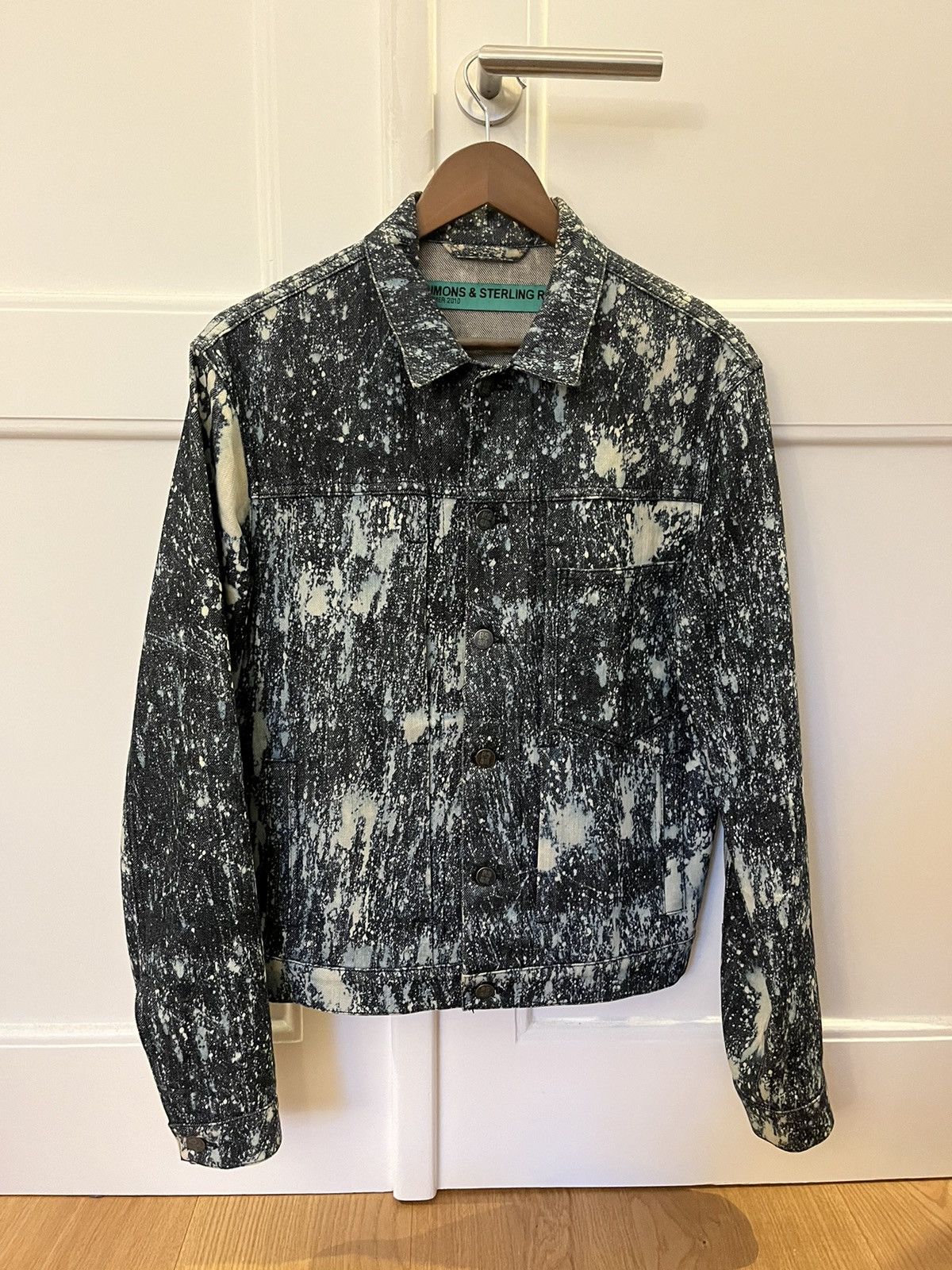 image of Ss10 Raf Simons Sterling Ruby Denim Jacket in Blue, Men's (Size Medium)