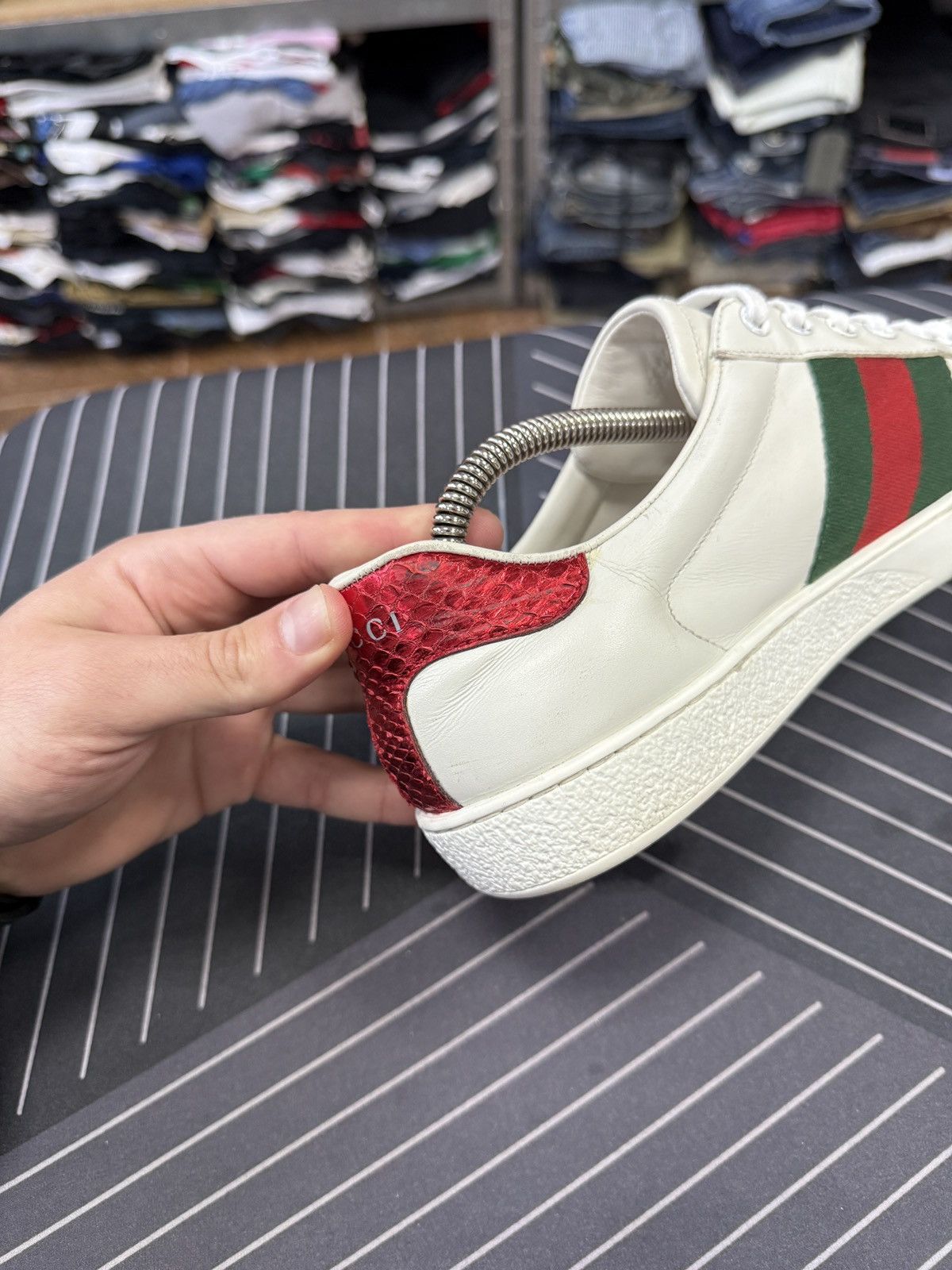 Gucci 🇮🇹 Gucci Ace Snake Embroidered Leather Sneakers Rare Size US 7 / EU 40 - 17 Thumbnail