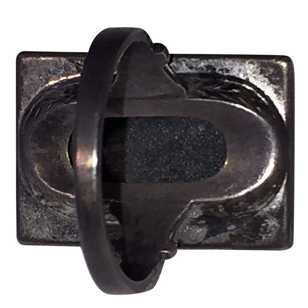 Designer Art Deco Sterling Hematite 3 Tier Pave Marcasite Ring Size ONE SIZE - 4 Thumbnail