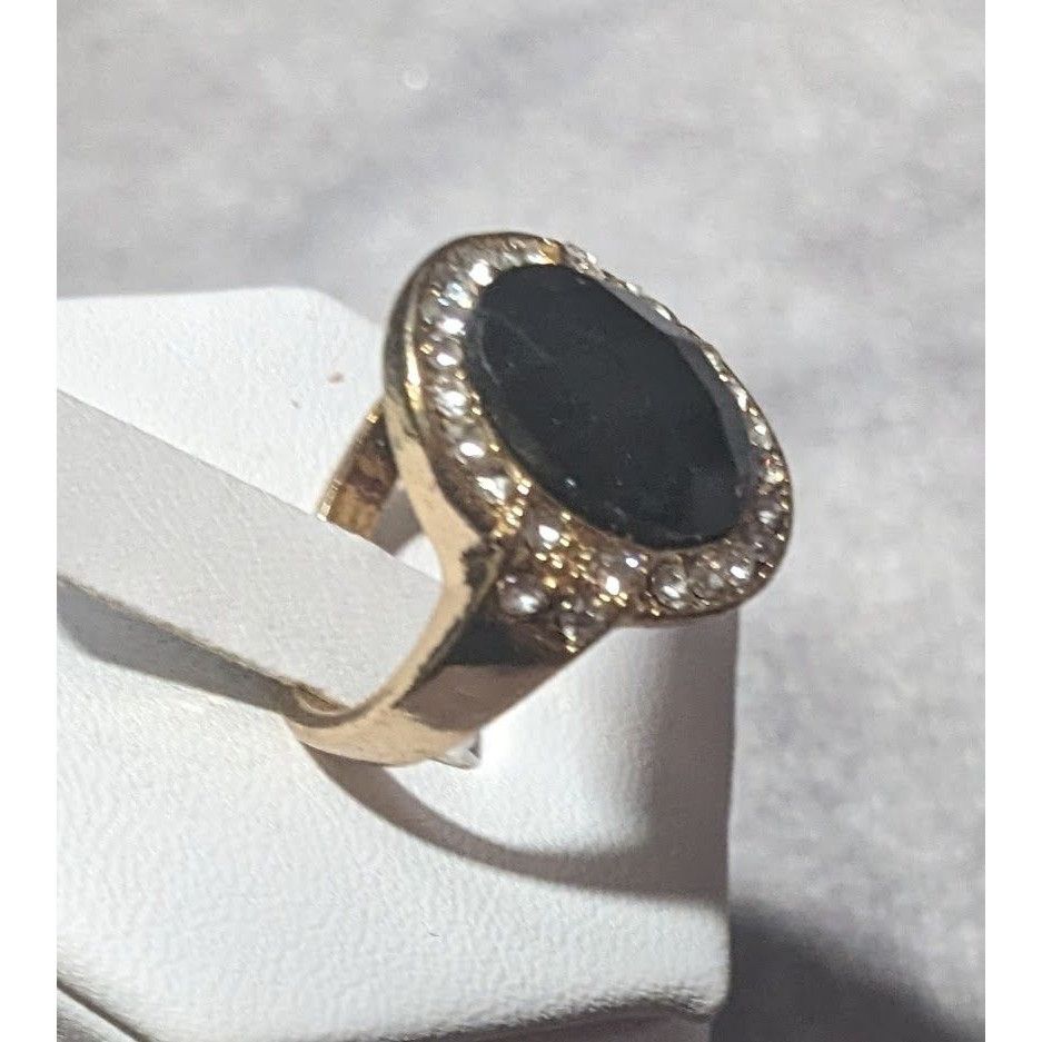 Other Bold Glam Gold And Black Faceted Gemmed Ring Size 6 Size ONE SIZE - 3 Thumbnail