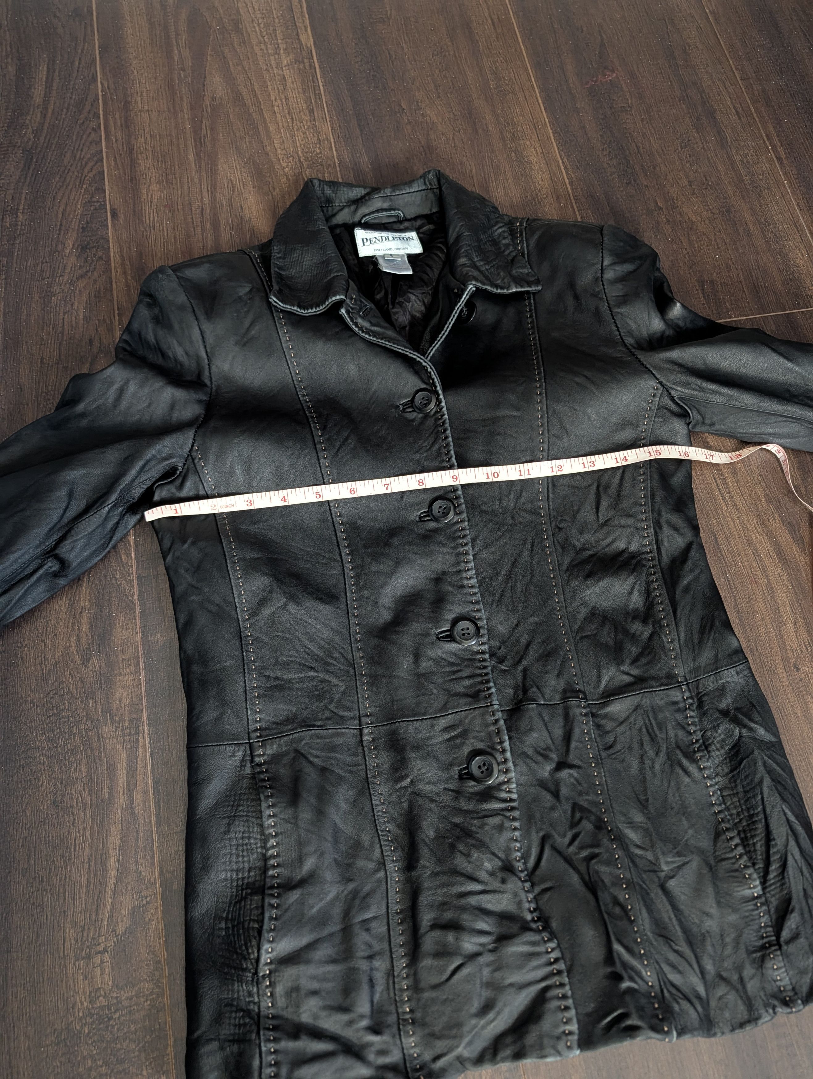Pendleton Black real leather hand stitched VTG biker jacket S Size S / US 4 / IT 40 - 16 Thumbnail