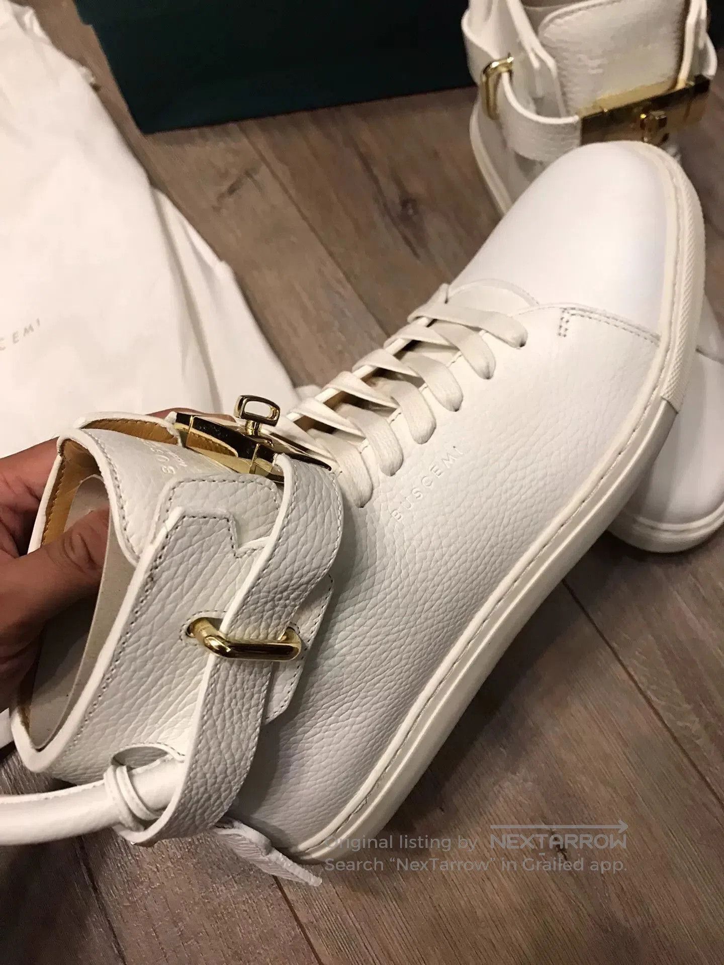 Buscemi Buscemi White High-Top Leather Shoes. Size US 9 / EU 42 - 4 Thumbnail
