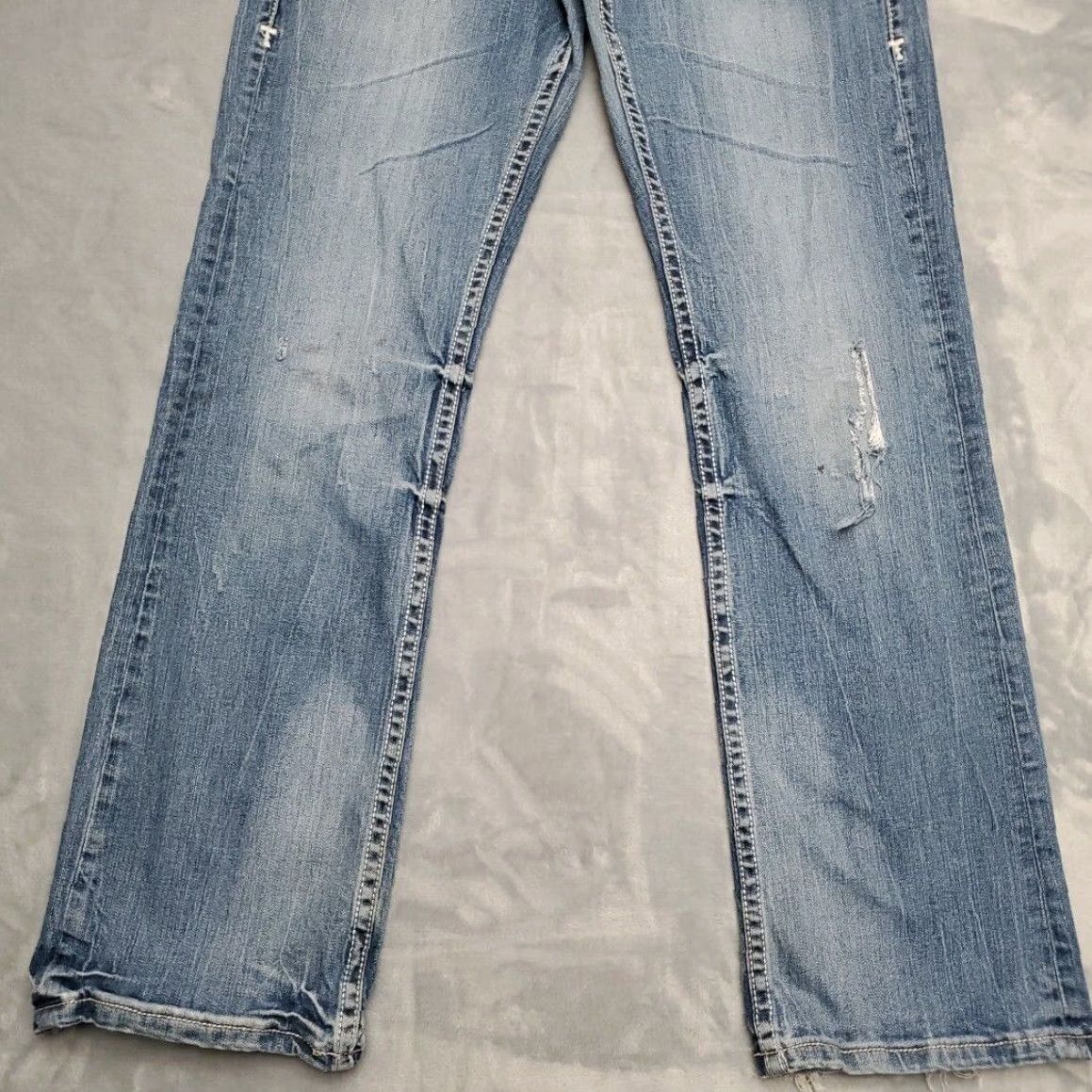 Vintage Cowgirl Tuff Jeans Women Bootcut 31x33 Denim Blue Western Cowboy Bucking Bronc Logo Embroidered Stretch Pants USA Mens Womens Size 24" / US 00 / IT 34 - 2 Thumbnail