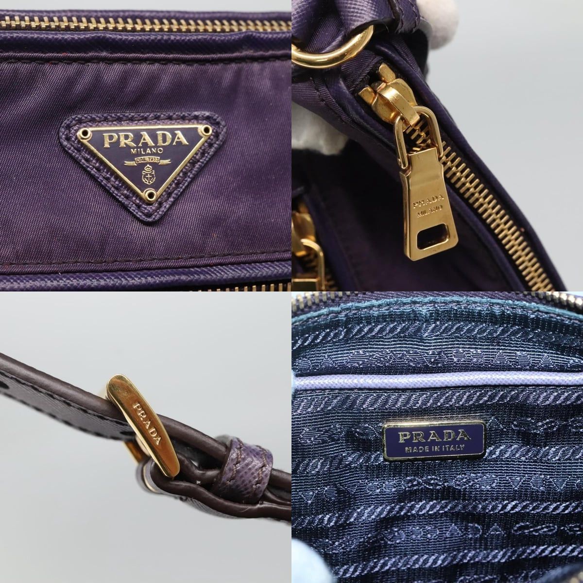 Prada PRADA Shoulder Bag Nylon Purple Gold Size ONE SIZE - 11 Thumbnail