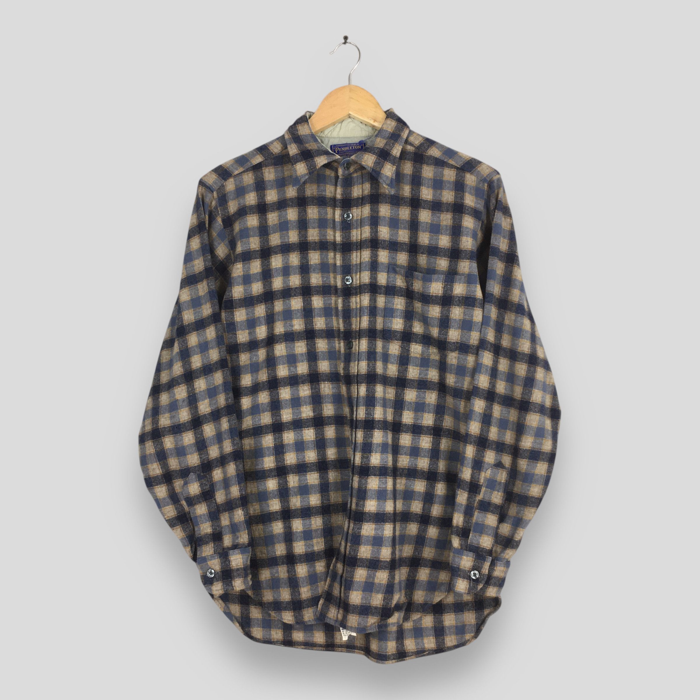 Pendleton Vintage 1980s Pendleton Plaid Shadow Gray Checkered Shirt M Size US M / EU 48-50 / 2 - 1 Thumbnail