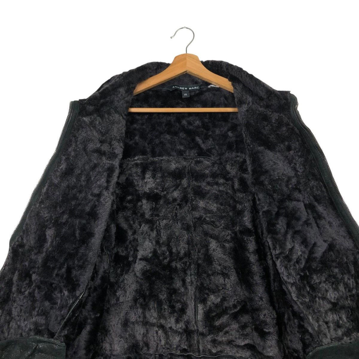 Andrew Marc 🔥VINTAGE LEATHER JACKET ANDREW MARC LAMB FUR BLANKET Size US XXL / EU 58 / 5 - 14 Thumbnail