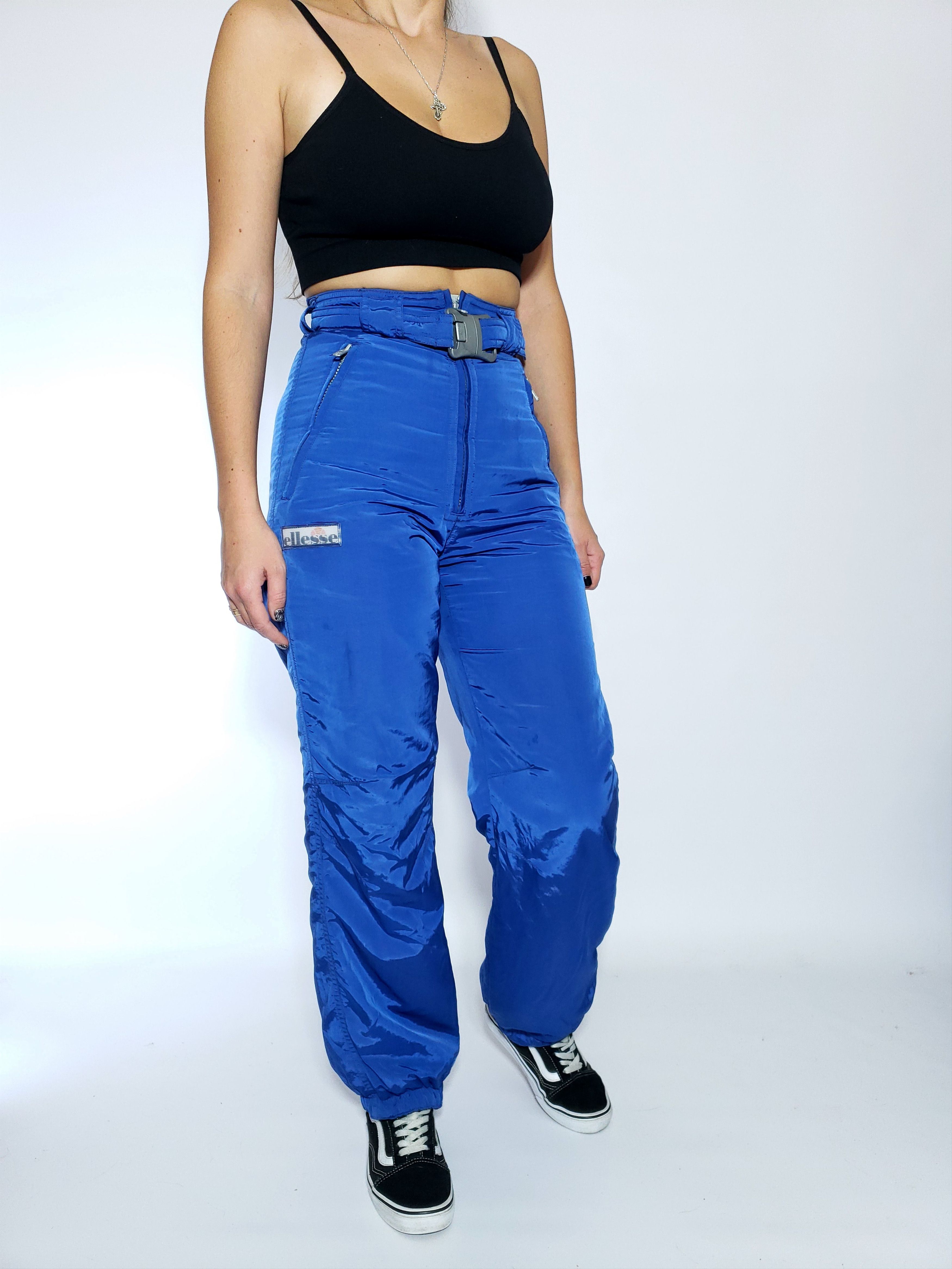 Ellesse Ellesse Vintage SKI Pants WARM Blue with belt like Nylon Size 26" / US 2 / IT 38 - 1 Thumbnail