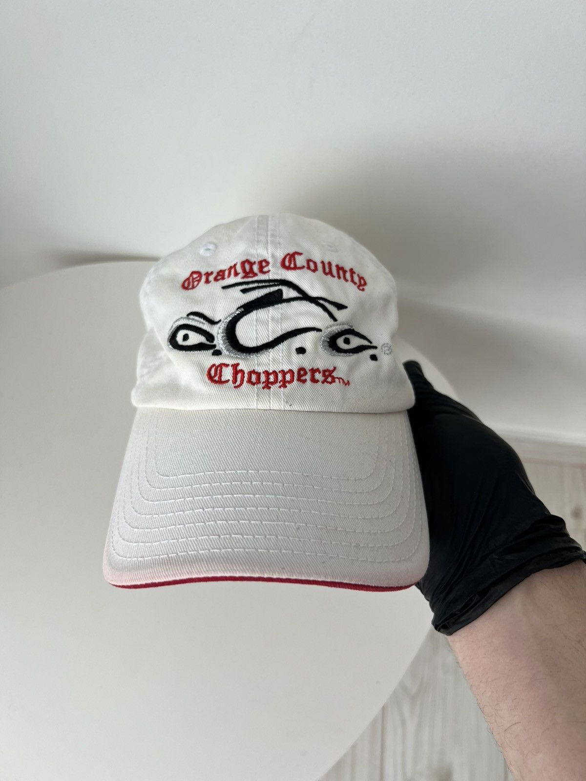 Vintage Orange County Choppers Cap, White Red with Logo, OSFM Size ONE SIZE - 7 Thumbnail