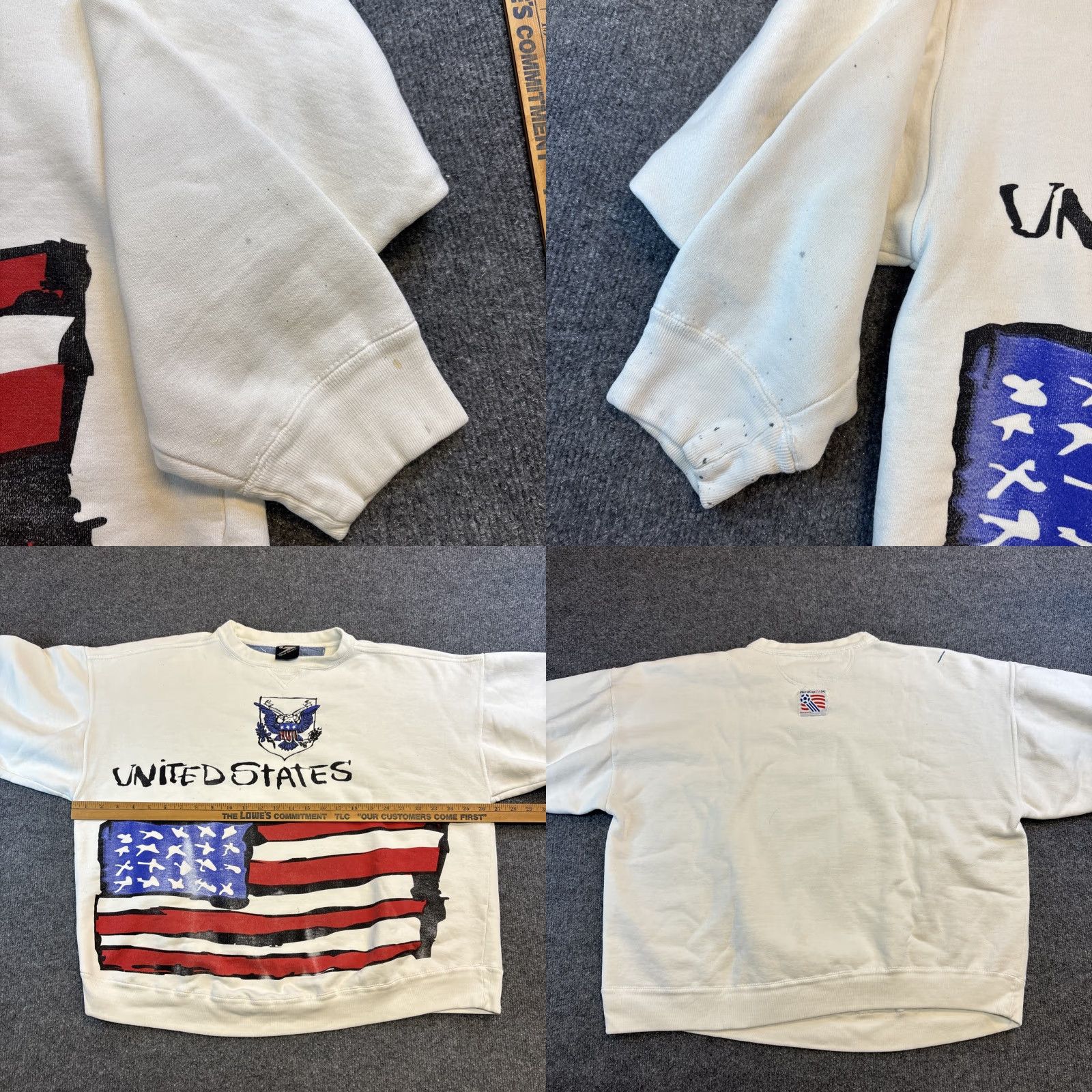 Vintage VINTAGE Team Gear World Cup USA ‘94 Crewneck Sweater Mens XL White United States Size US XL / EU 56 / 4 - 8 Thumbnail