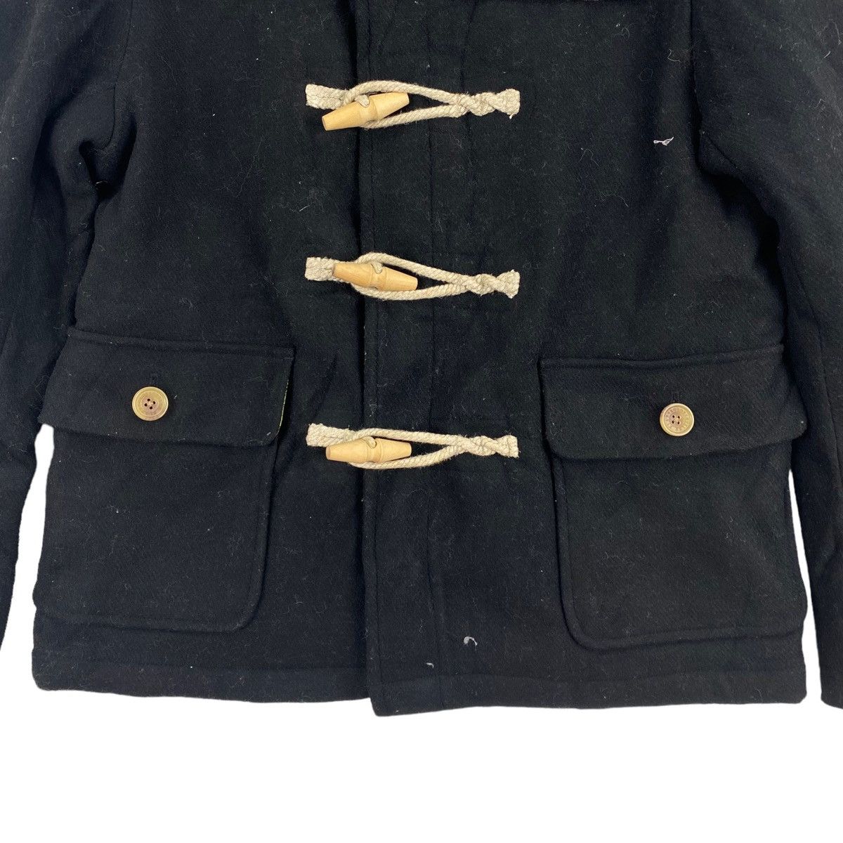Xlarge XLARGE LOS ANGELES Camouflage Black Hooded Wool Duffle Coat Size US M / EU 48-50 / 2 - 3 Thumbnail