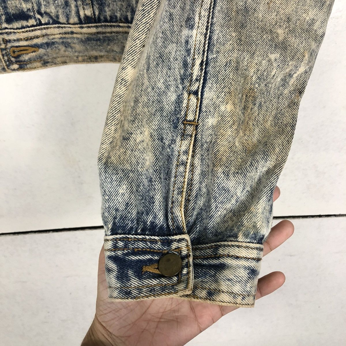 Japanese Brand 🔥CROPPED ACID WASH BIKER JACKET DENIM TEAM LISCH JAPAN Size US M / EU 48-50 / 2 - 18 Thumbnail