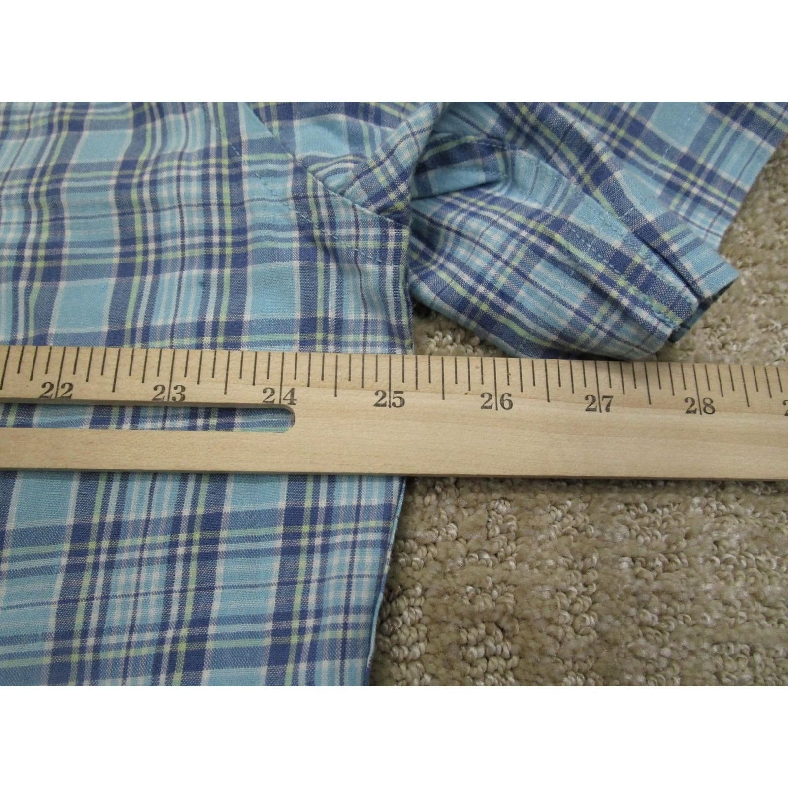 Southern Tide Southern Tide Shirt Men XL Blue Plaid Linen Blend Short Sleeve Button Down Size US XL / EU 56 / 4 - 5 Thumbnail