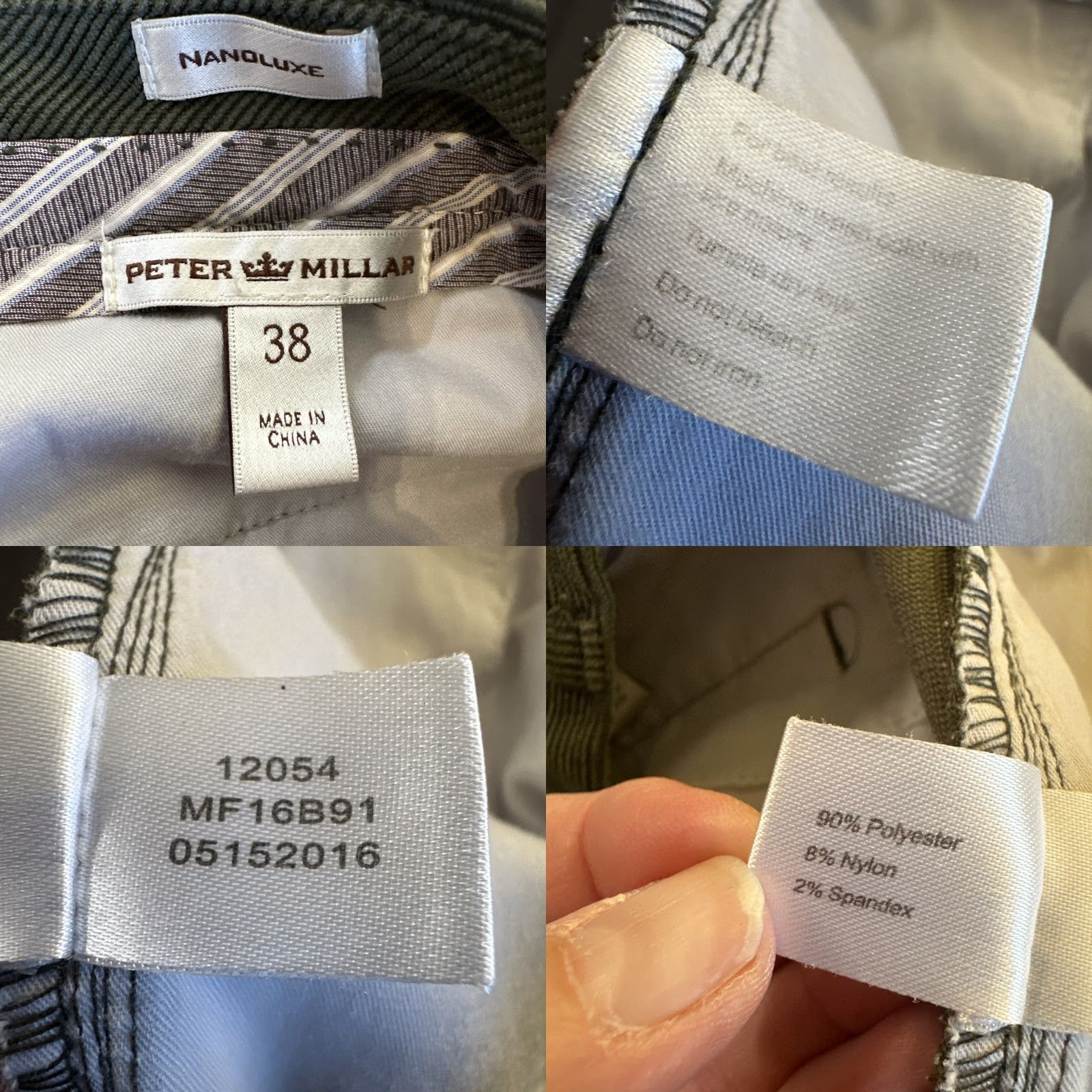 Peter Millar Peter Millar Nanoluxe Pants Mens 38x30 Green Corduroy Khaki Chino MF16B91 Preppy Size US 38 / EU 54 - 8 Thumbnail