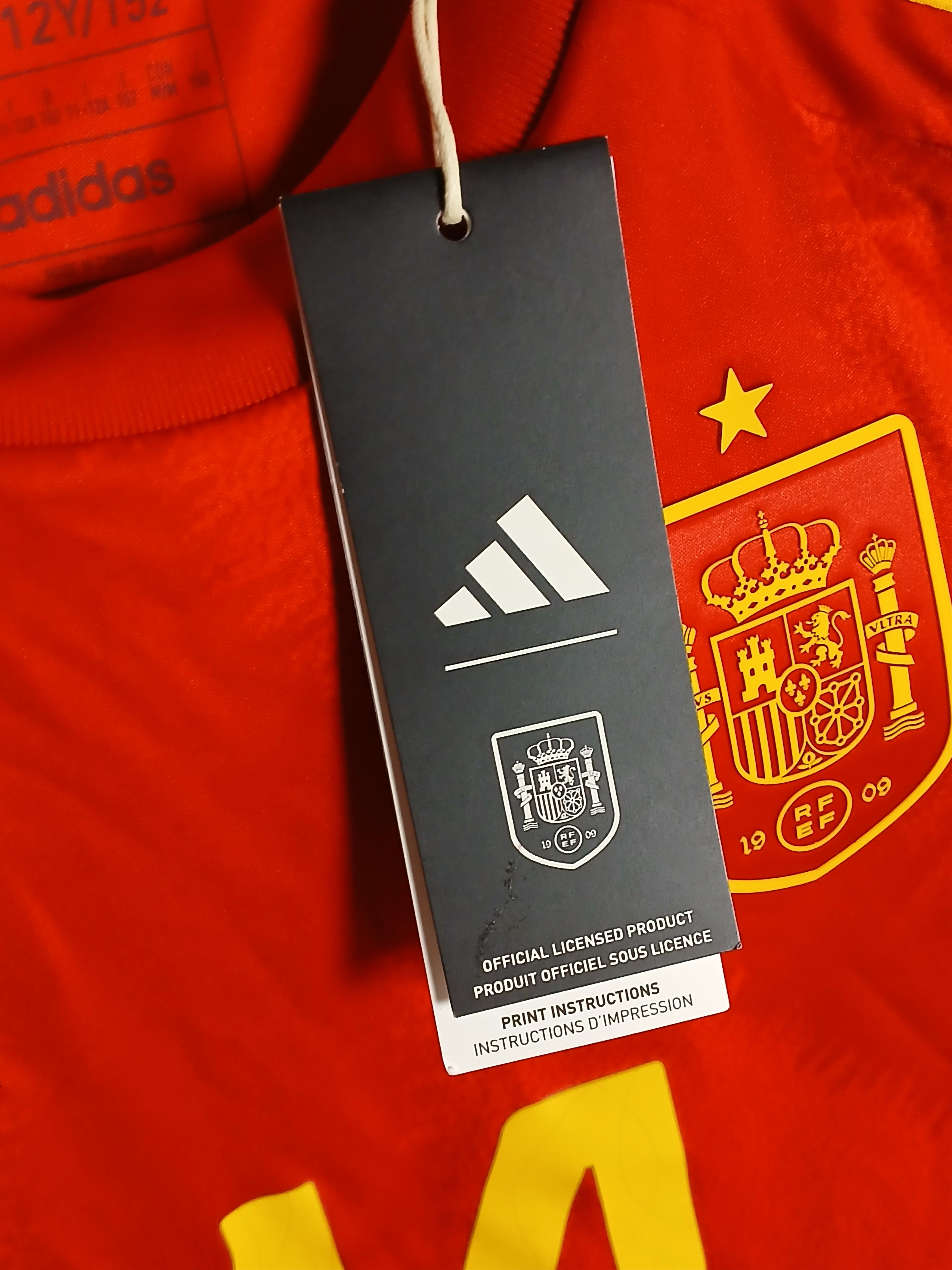 Adidas KIDS Spain National Football Team 24/25 Home Jersey T-Shirt Size US XS / EU 42 / 0 - 9 Thumbnail