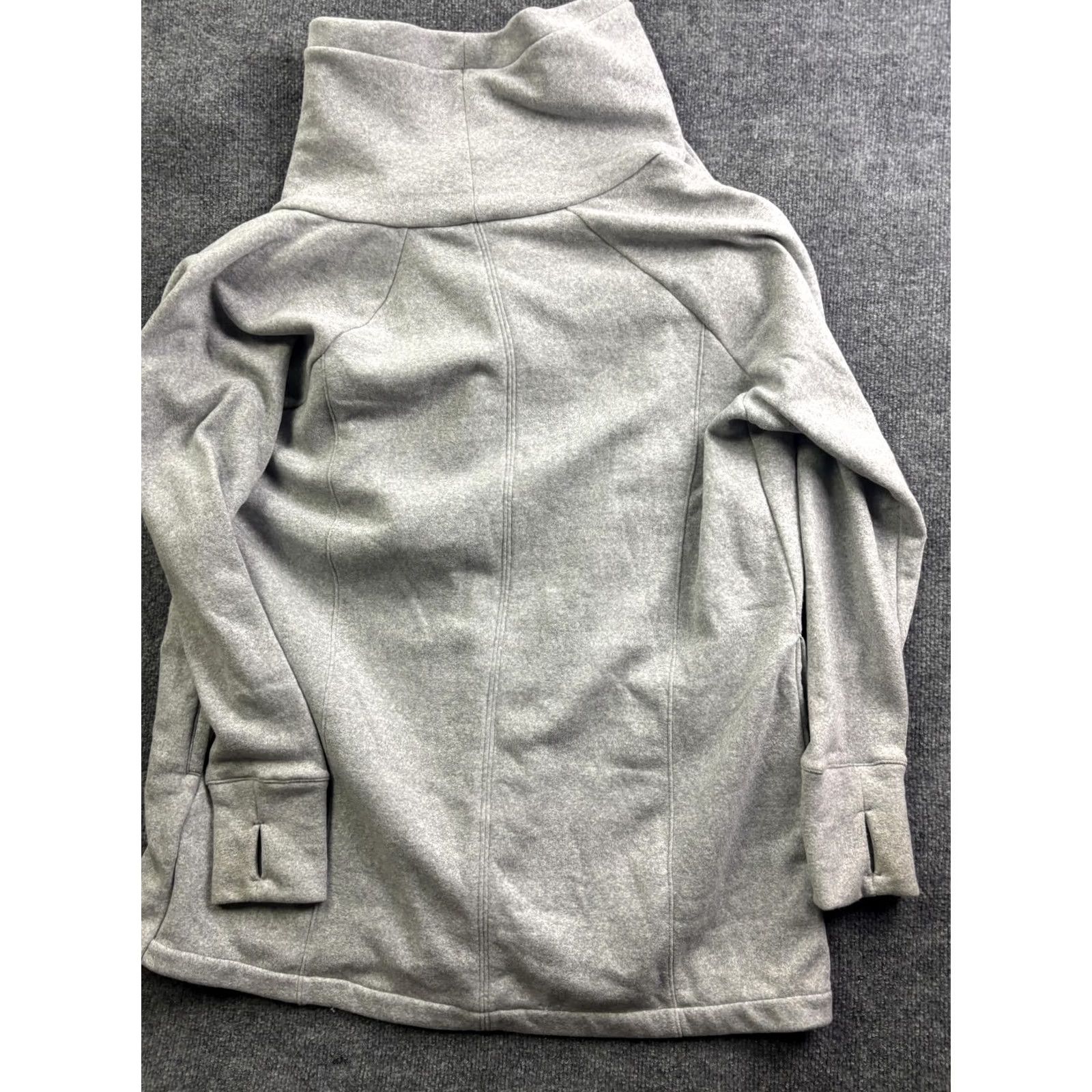 Athleta Athleta Sweatshirt Womens L Gray Fleece Cowl Neck Pullover Thermal Raglan Classic Sweatshirt L Women's Size L / US 10 / IT 46 - 6 Thumbnail