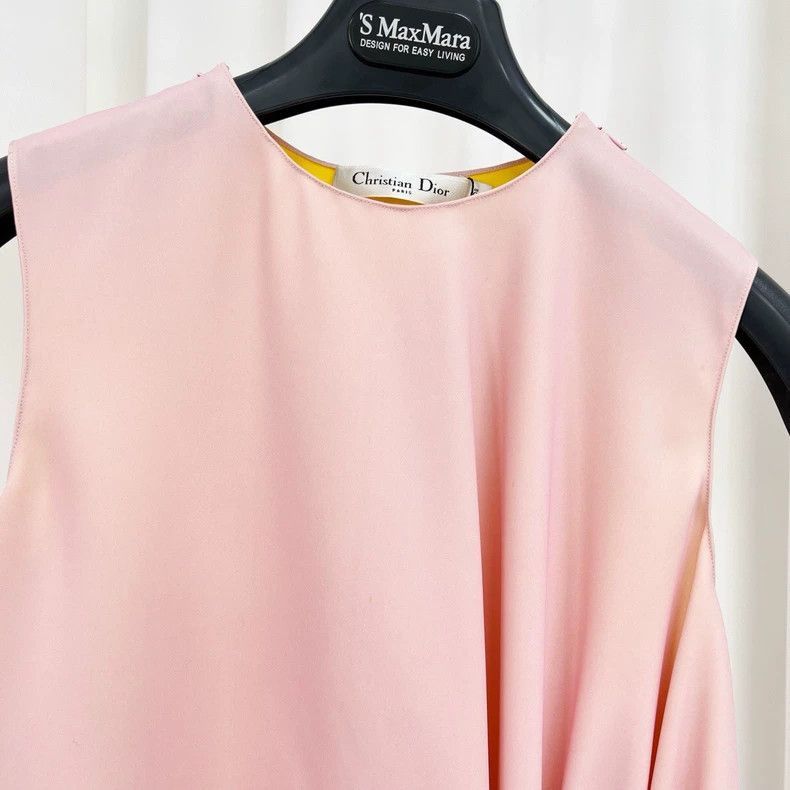 Dior Dior Pink Dress with Yellow Hem and Tie-2507 Size S / US 4 / IT 40 - 3 Thumbnail