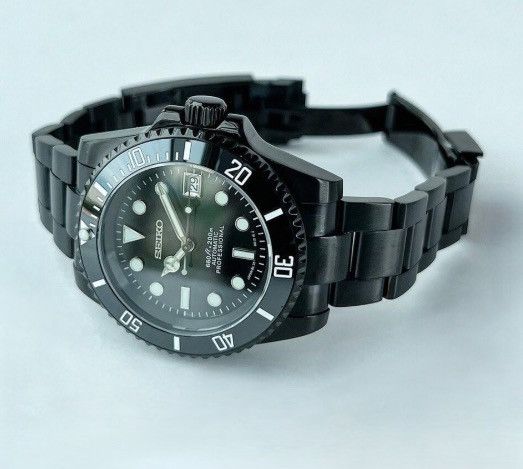 Japanese Brand Seiko Mod Submariner Date Black Oyster Steel Watch NH35 Size ONE SIZE - 2 Thumbnail