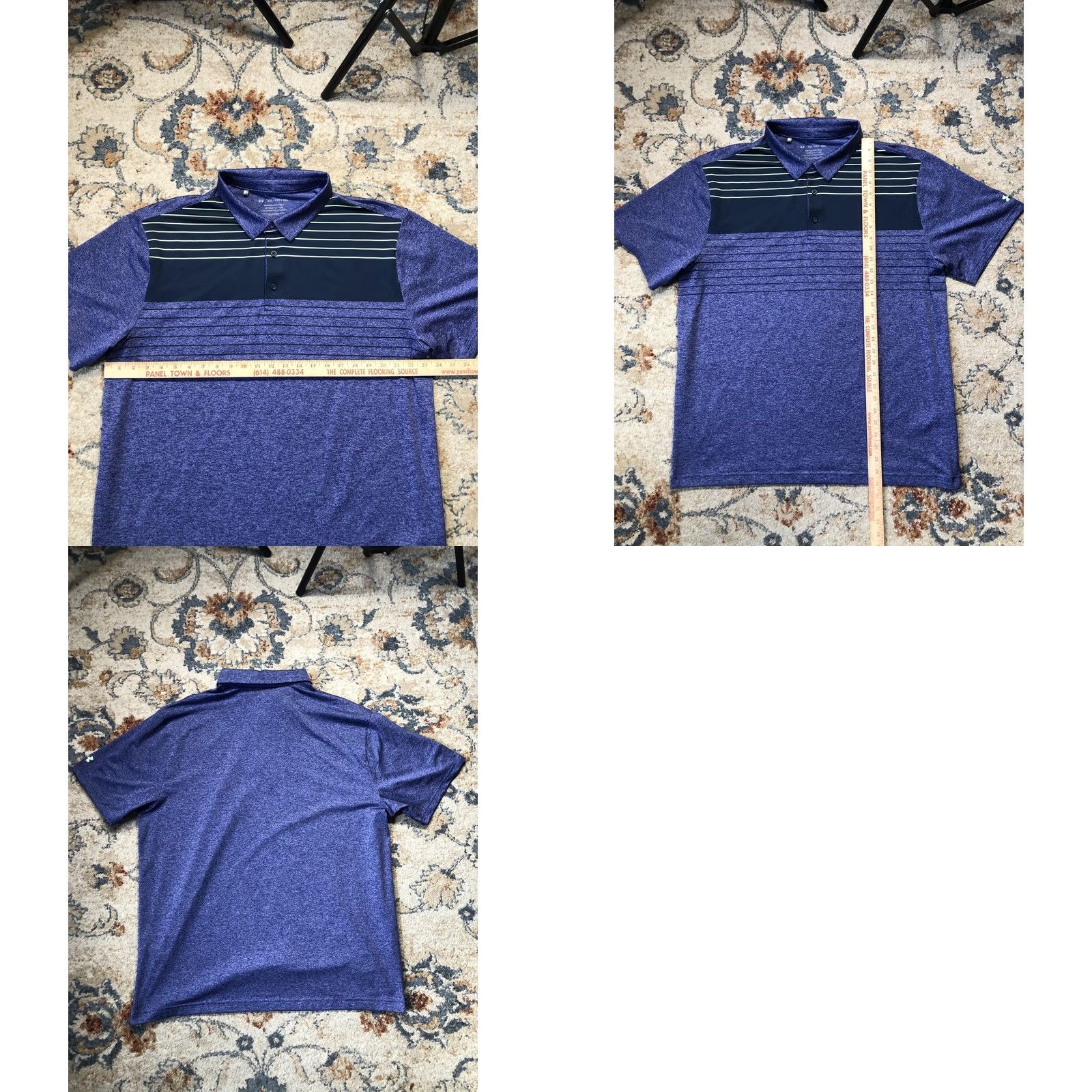 Under Armour Under Armour Polo Shirt Mens 2XL Blue The Playoff Polo Golf Performance Striped Short Sleeve Collared Shirts Mens Size US XXL / EU 58 / 5 - 8 Thumbnail