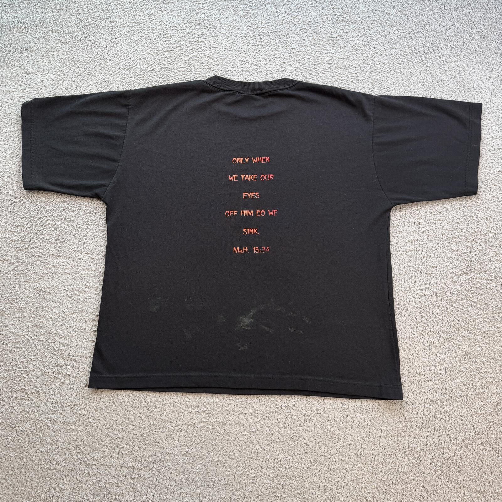 Other Vintage Christian T Shirt XL Black Bible Verse Matt 15:34 Size US XL / EU 56 / 4 - 2 Thumbnail