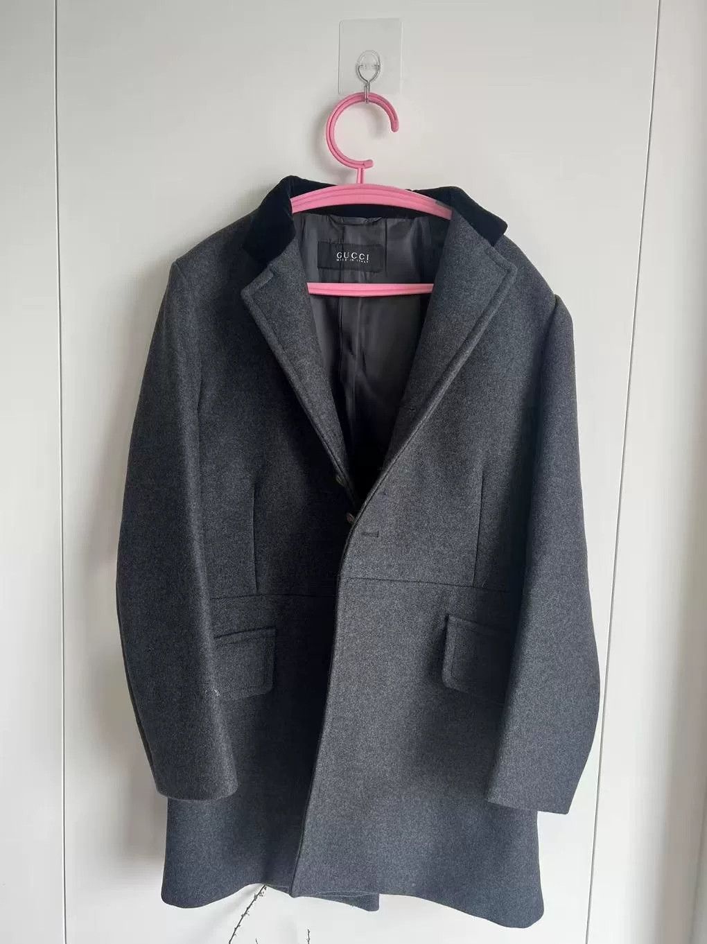 Gucci Gucci Gray Cotton Long Coat Size US L / EU 52-54 / 3 - 1 Thumbnail