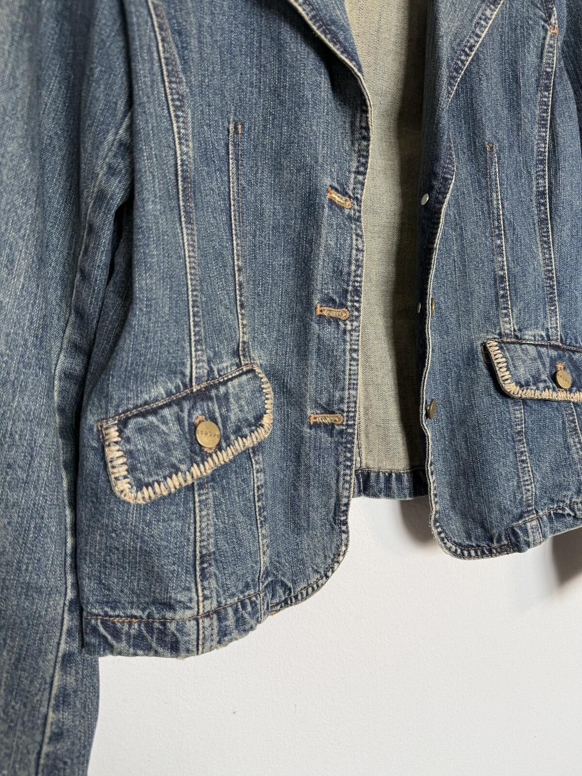 Other Vintage Y2K Denim Jacket with Embroidered Collar Size XL / US 12-14 / IT 48-50 - 4 Thumbnail