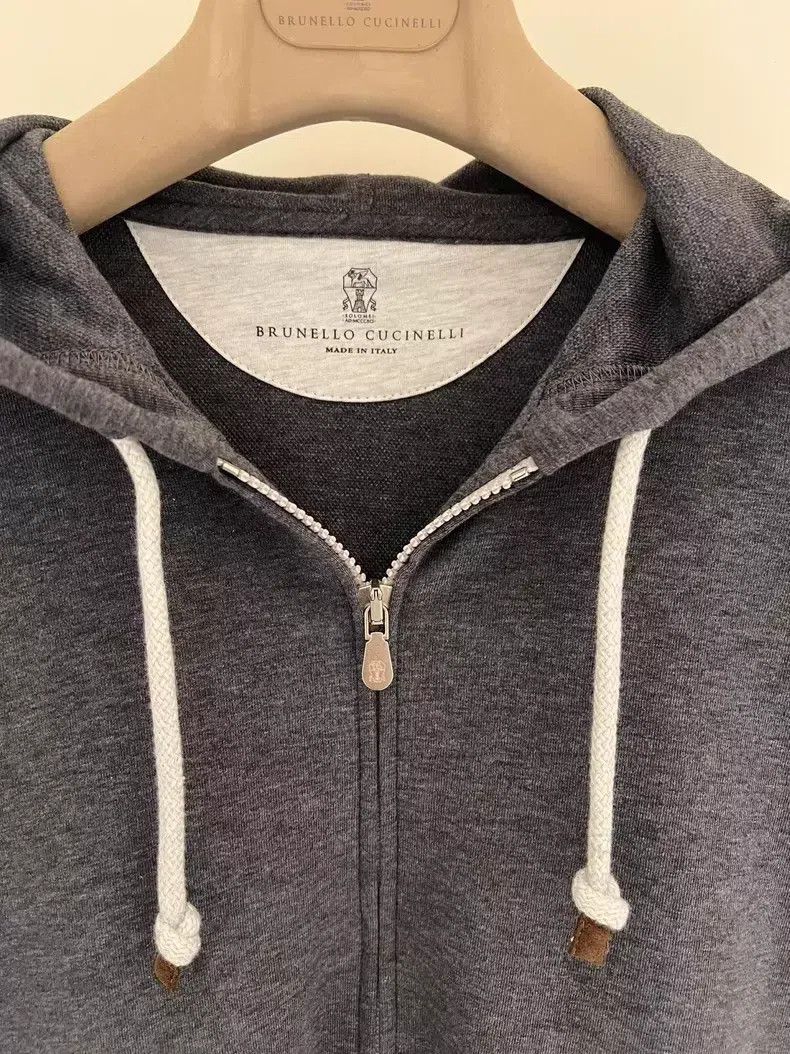 Brunello Cucinelli Brunello Cucinelli Men's Grey Hooded Sweatshirt Jacket Size US XS / EU 42 / 0 - 3 Thumbnail