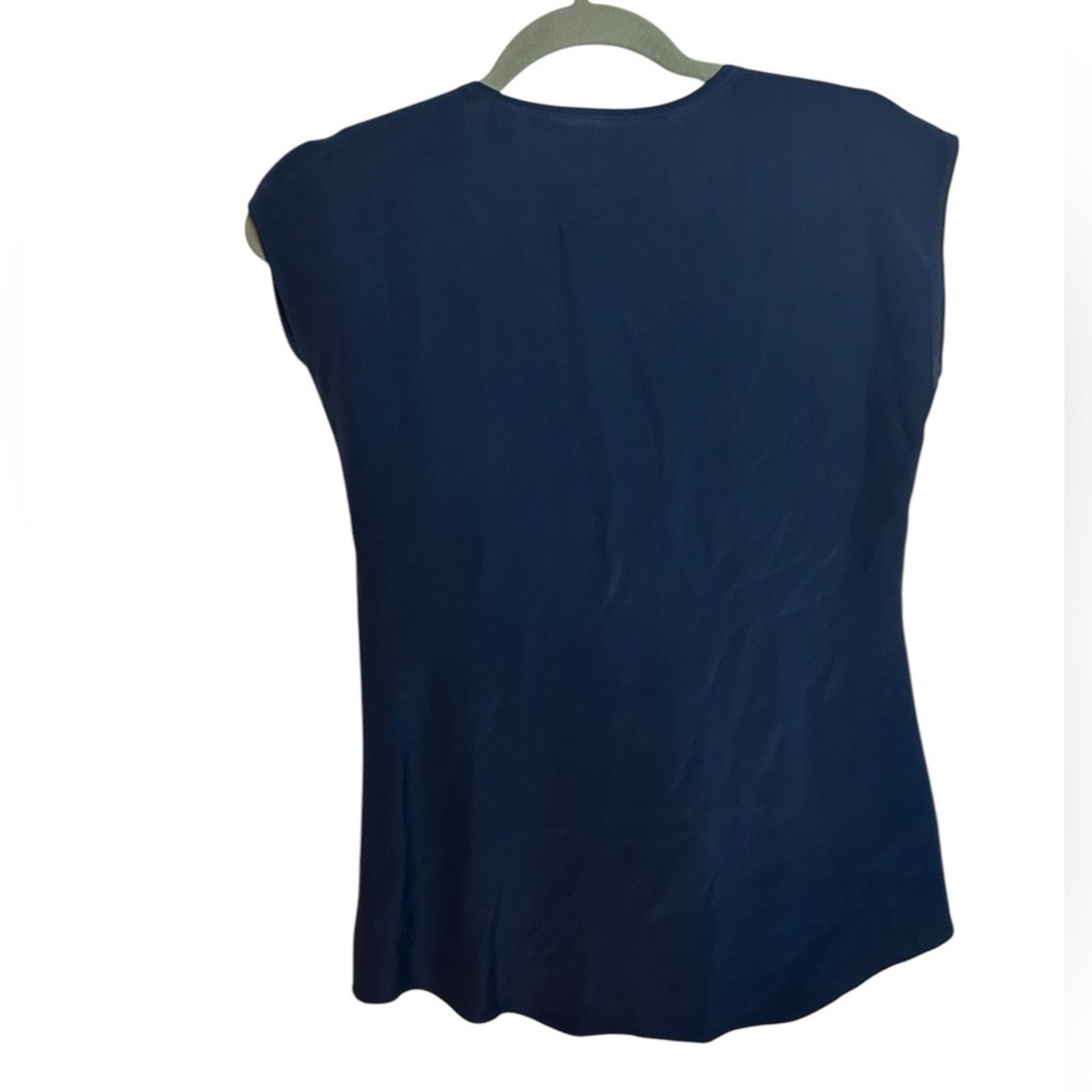 Other Max Studio Navy Blue Silk Shell Top Size XS / US 0-2 / IT 36-38 - 2 Thumbnail