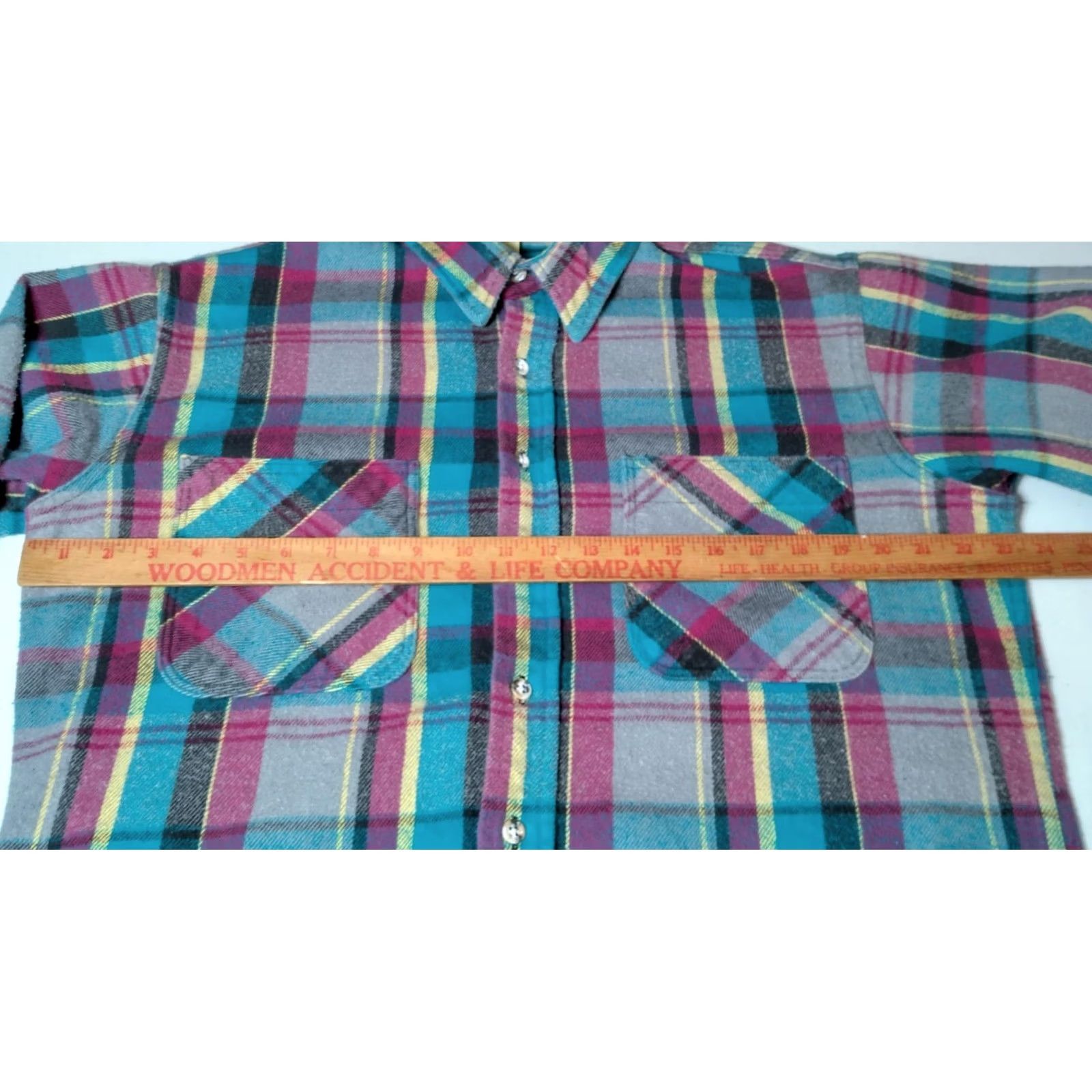 Vintage VINTAGE St John's Bay Flannel Shirt Men LT Large Tall Blue Purple Yellow USA Made Shirt Size US L / EU 52-54 / 3 - 4 Thumbnail