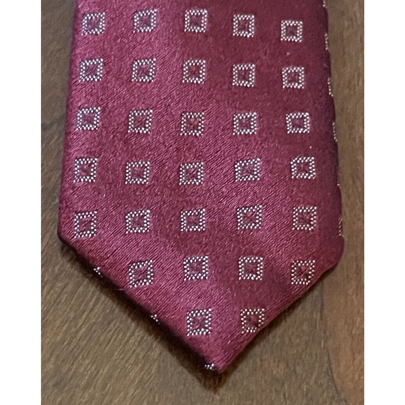 DKNY Dkny Burgundy 100% Silk Men’s Neck Tie Made In China Size ONE SIZE - 6 Thumbnail