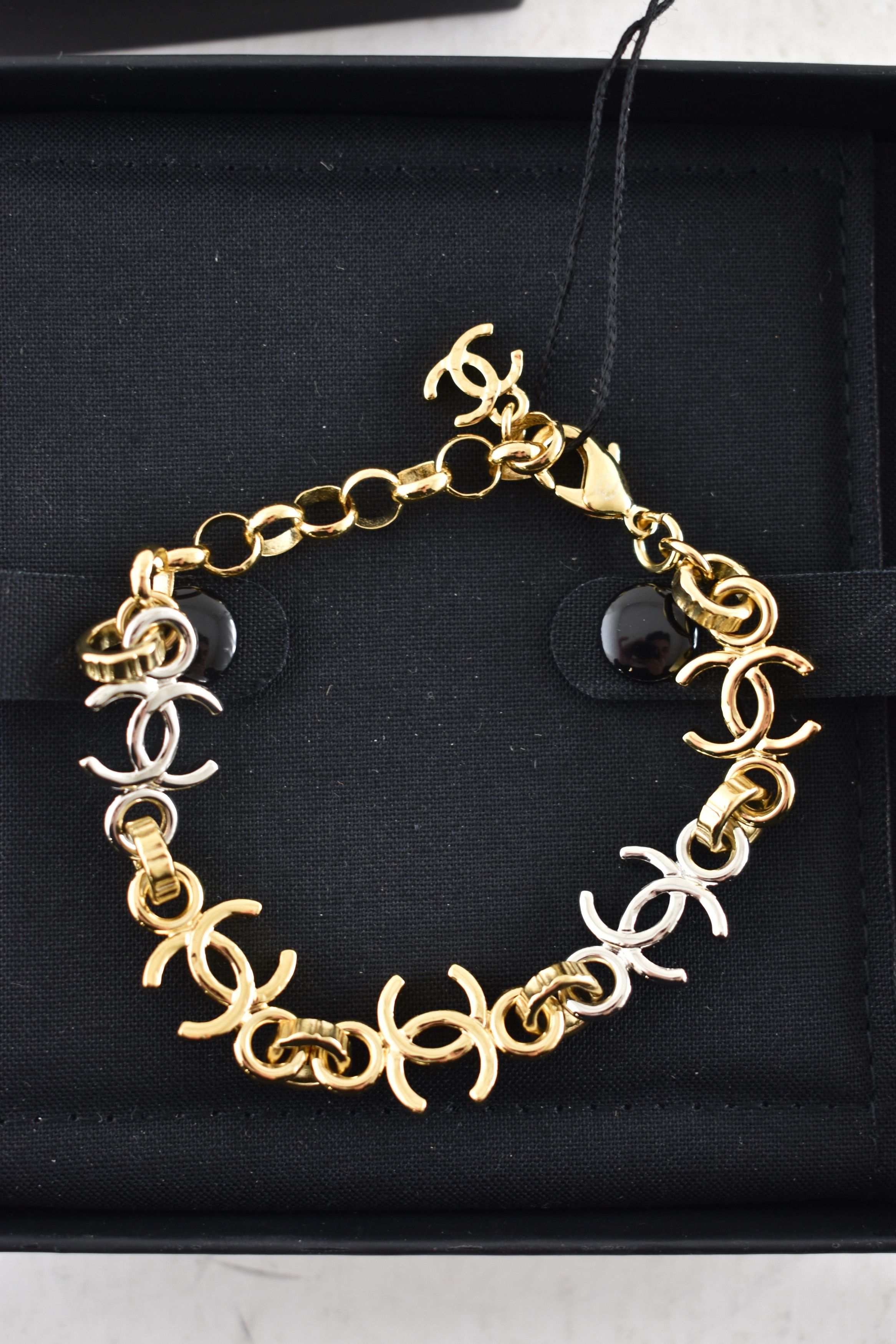 Chanel Chanel 26P Gold Silver CC Logo Link Adjustable Arm Bracelet Size ONE SIZE - 6 Thumbnail