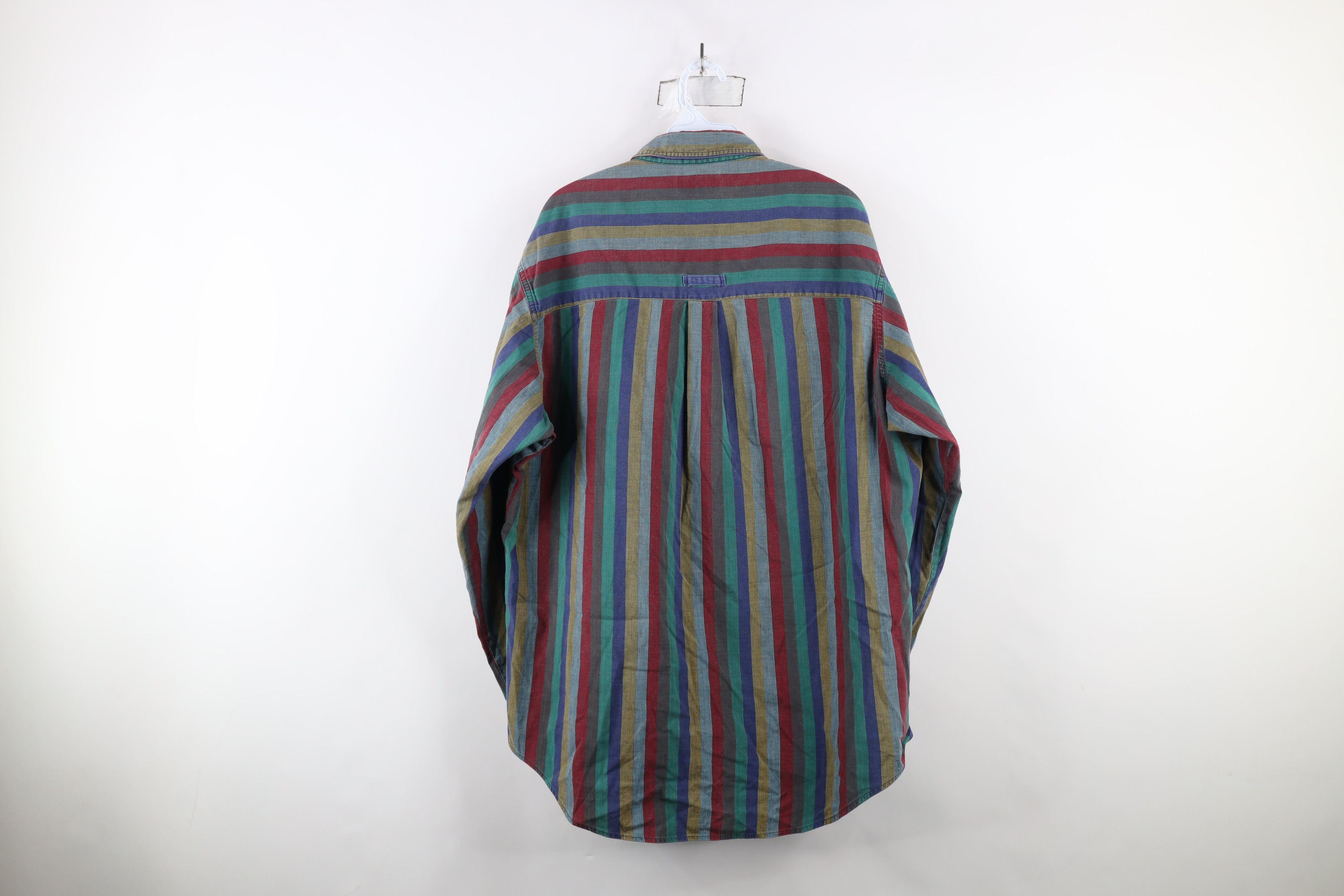 Vintage Vintage 90s Streetwear Rainbow Striped Button Down Shirt USA Size US XL / EU 56 / 4 - 8 Thumbnail