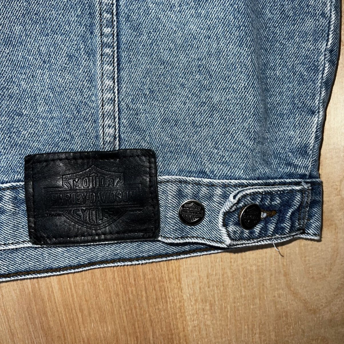 Harley Davidson VINTAGE WOMEN’S HARLEY DAVIDSON BIKER LOGO DENIM VEST Size XL / US 12-14 / IT 48-50 - 3 Thumbnail