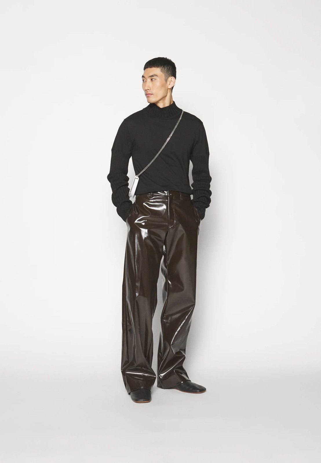 Maison Margiela !DS! SS23 Maison Margiela Faux Leather Brown Patent Jacket Size M / US 6-8 / IT 42-44 - 10 Thumbnail