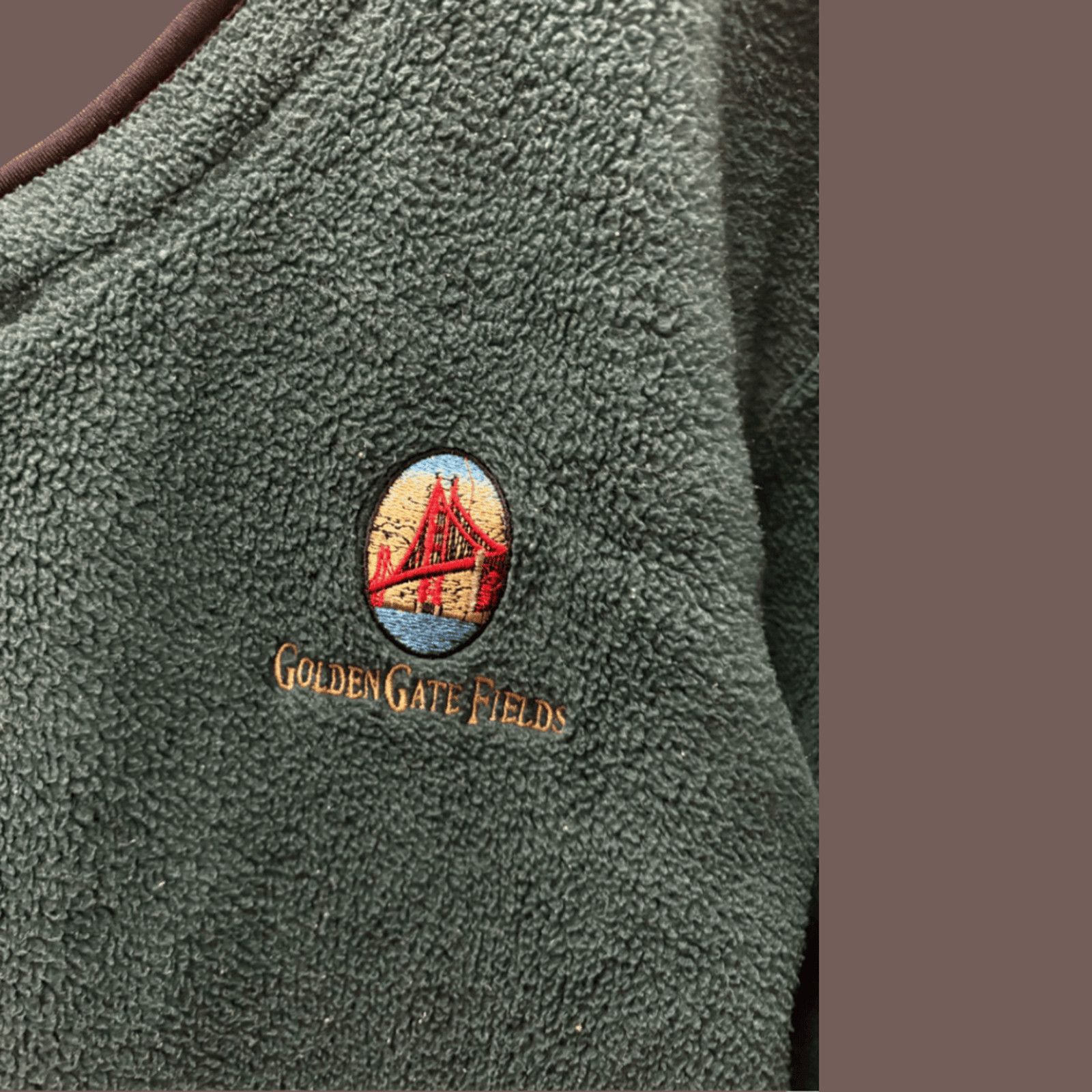 Vintage VTG Fleece Pullover Tri-Mountain Green Logo Horse Racing 90s Size US L / EU 52-54 / 3 - 2 Thumbnail
