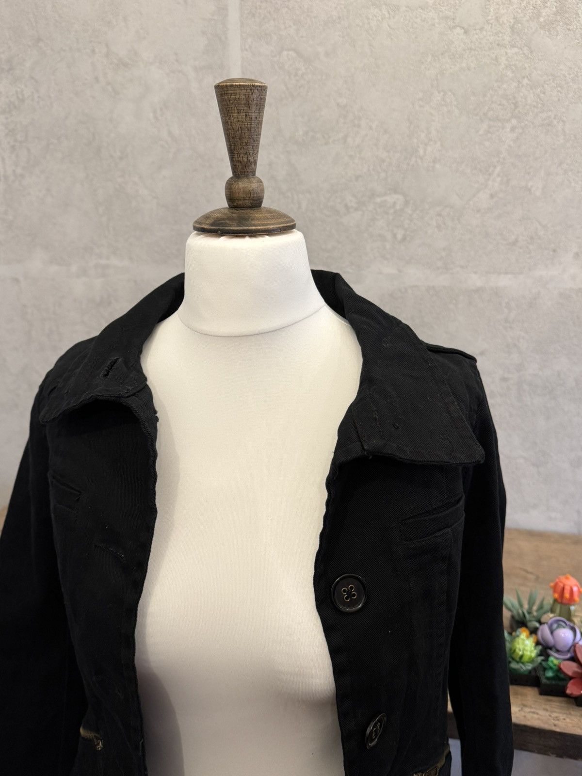 Vintage Vintage black trench jacket avant garde japanese y2k if6was9 Size XS / US 0-2 / IT 36-38 - 3 Thumbnail