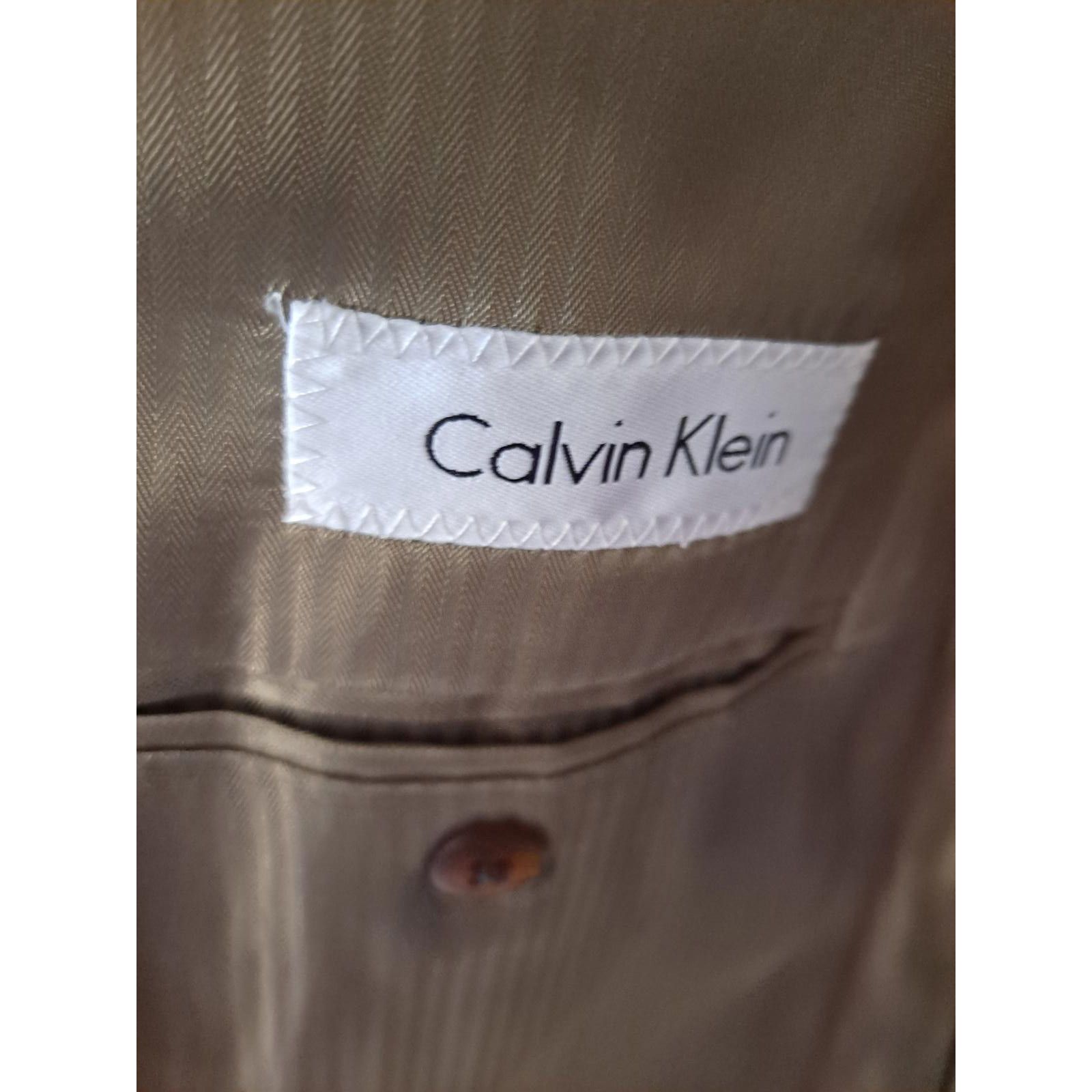 Calvin Klein Calvin Klein Tan 3 Button Blazer 100% Wool Size 44R - 5 Thumbnail