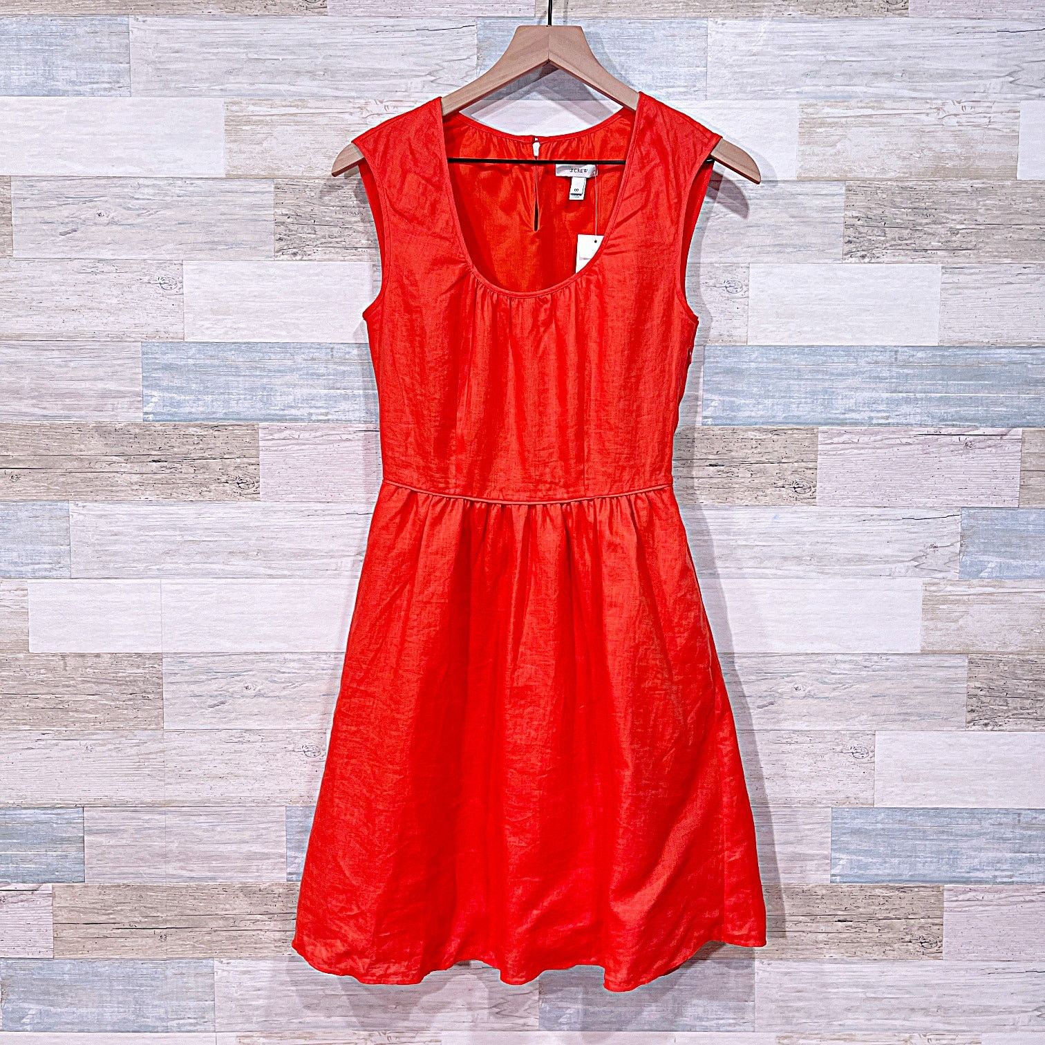 J.Crew J CREW Linen Organza Sleeveless Mini Dress Orange Womens 00 Size XXS / US 00 / IT 34 - 1 Thumbnail